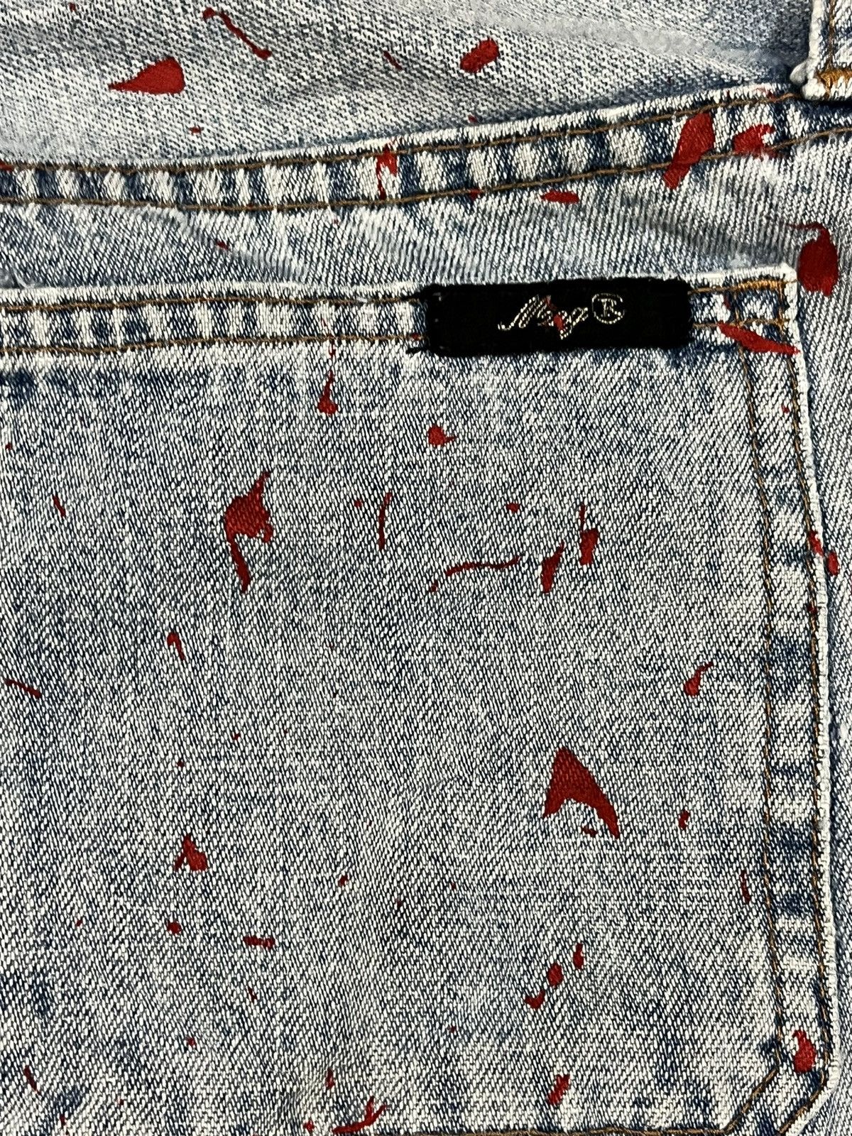 Mango Vintage Mng Flare Paint Splatter Denim Size US 29 - 11 Thumbnail