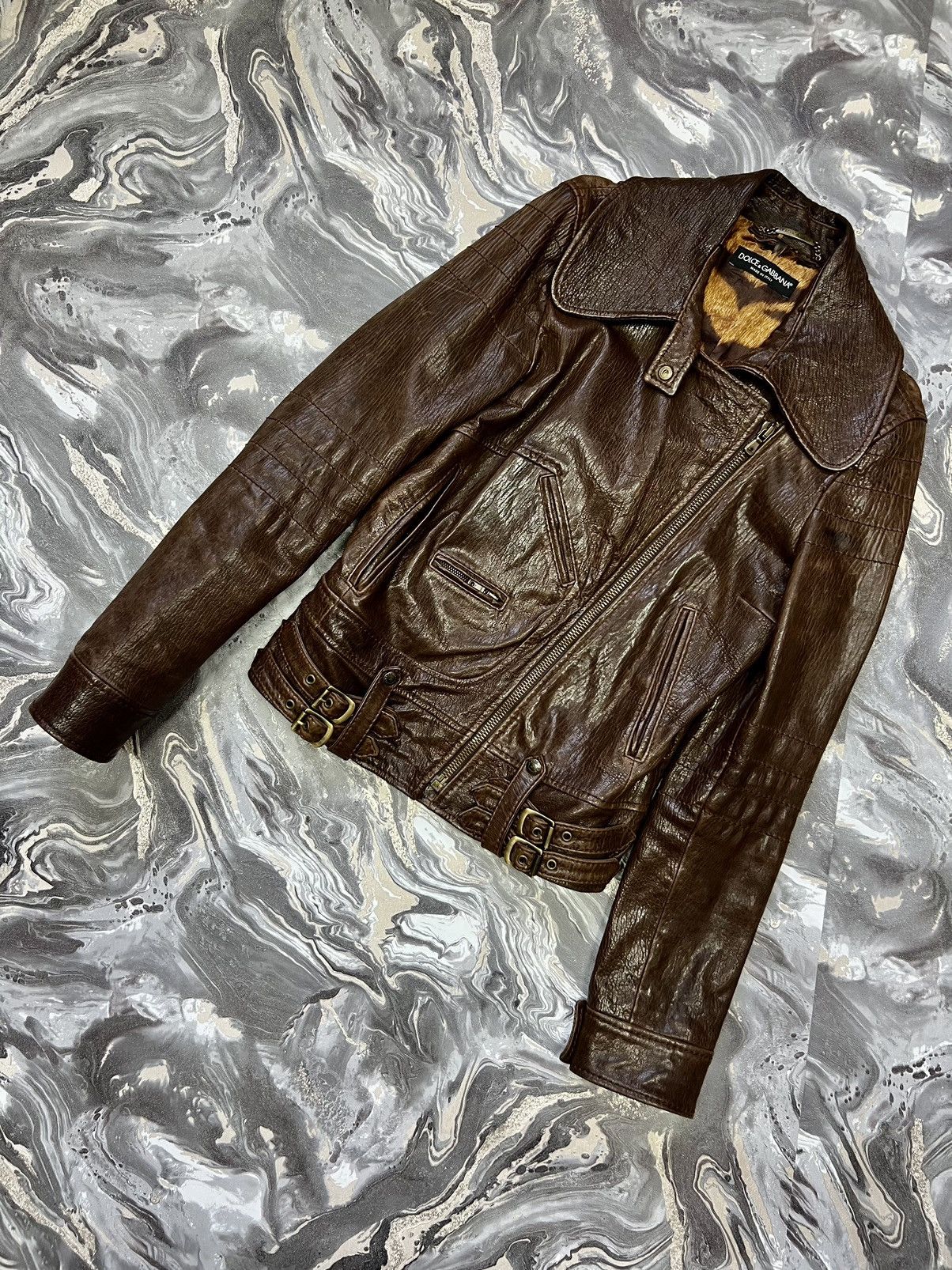 Dolce & Gabbana Dolce & Gabbana Cargo Belted biker Leather Jacket Size M / US 6-8 / IT 42-44 - 3 Thumbnail