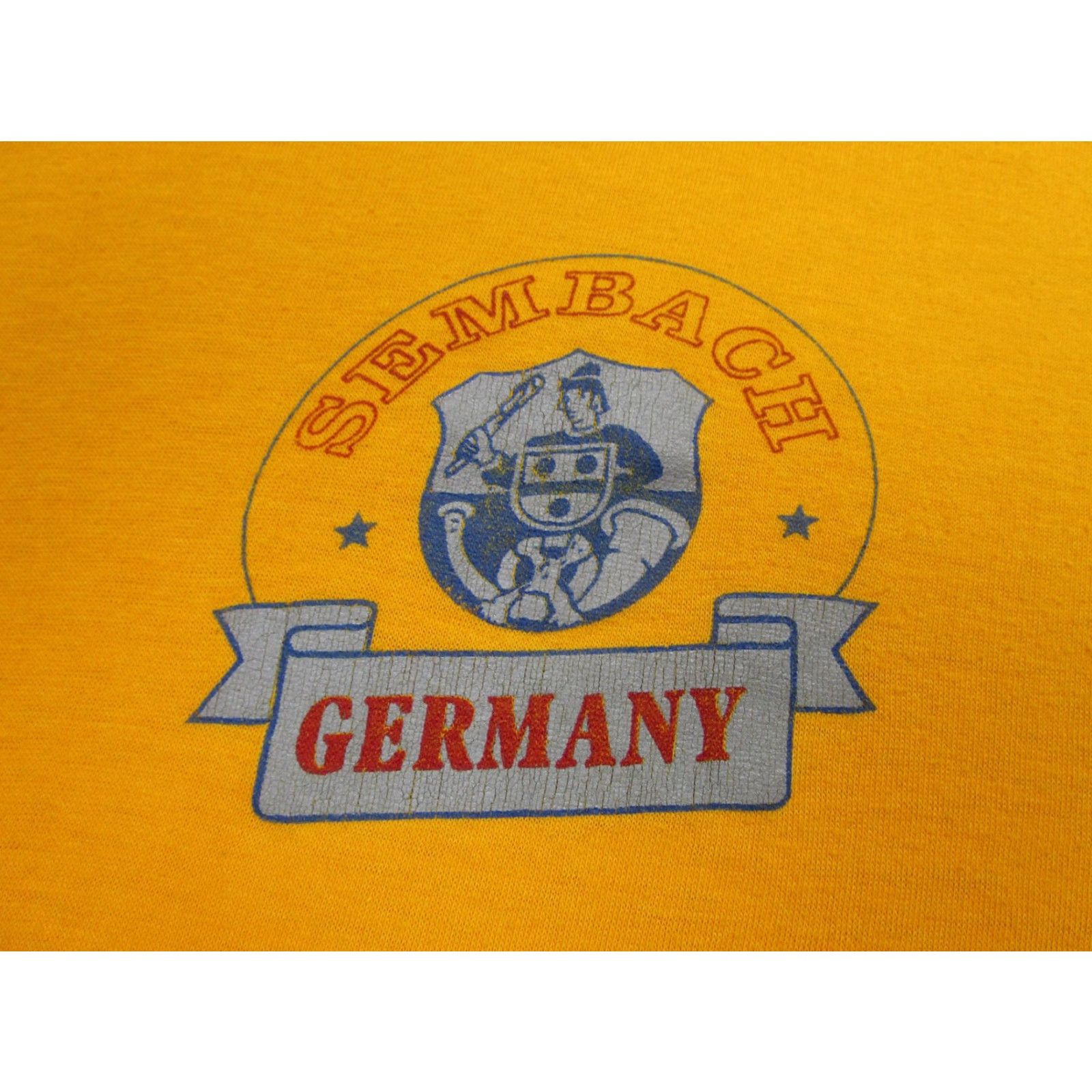Vintage VINTAGE Artex Sembach Germany Shirt Mens M Yellow 80s Crew Neck Short Sleeve Graphic Print Single Stitch Made USA Mens Size US M / EU 48-50 / 2 - 3 Thumbnail