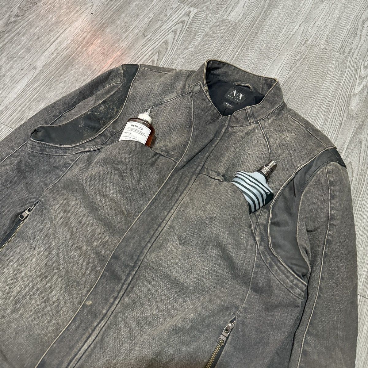 Armani Exchange Armani Exchange Washed Biker Jacket Size US M / EU 48-50 / 2 - 3 Thumbnail