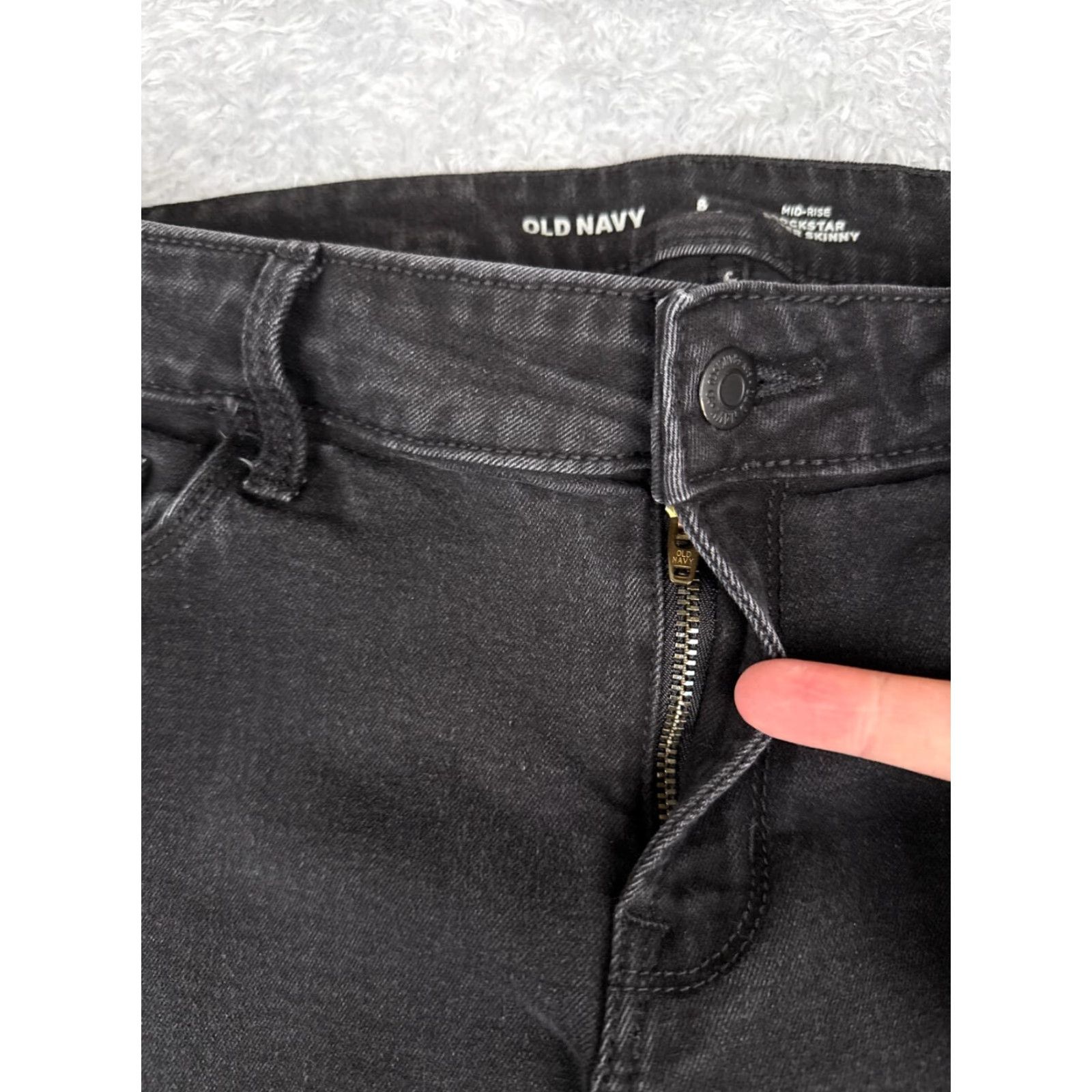 Old Navy VINTAGE Old Navy Pants Womens 8 Black Denim Jeans Rockstar Super Skinny Mid Rise 31x26 Size 30" / US 8 / IT 44 - 5 Thumbnail