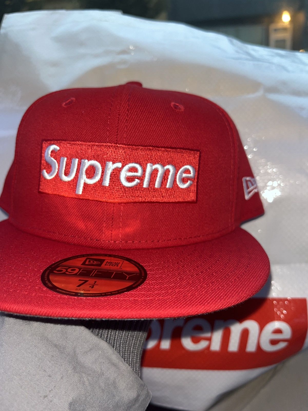 New Era × Supreme Supreme Box Logo New Era 2018 Red Mesh Fitted