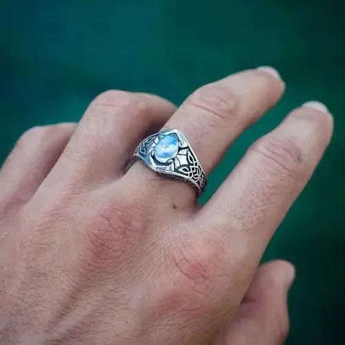 Vintage Imitation Moonstone Ring Size ONE SIZE - 1 Thumbnail