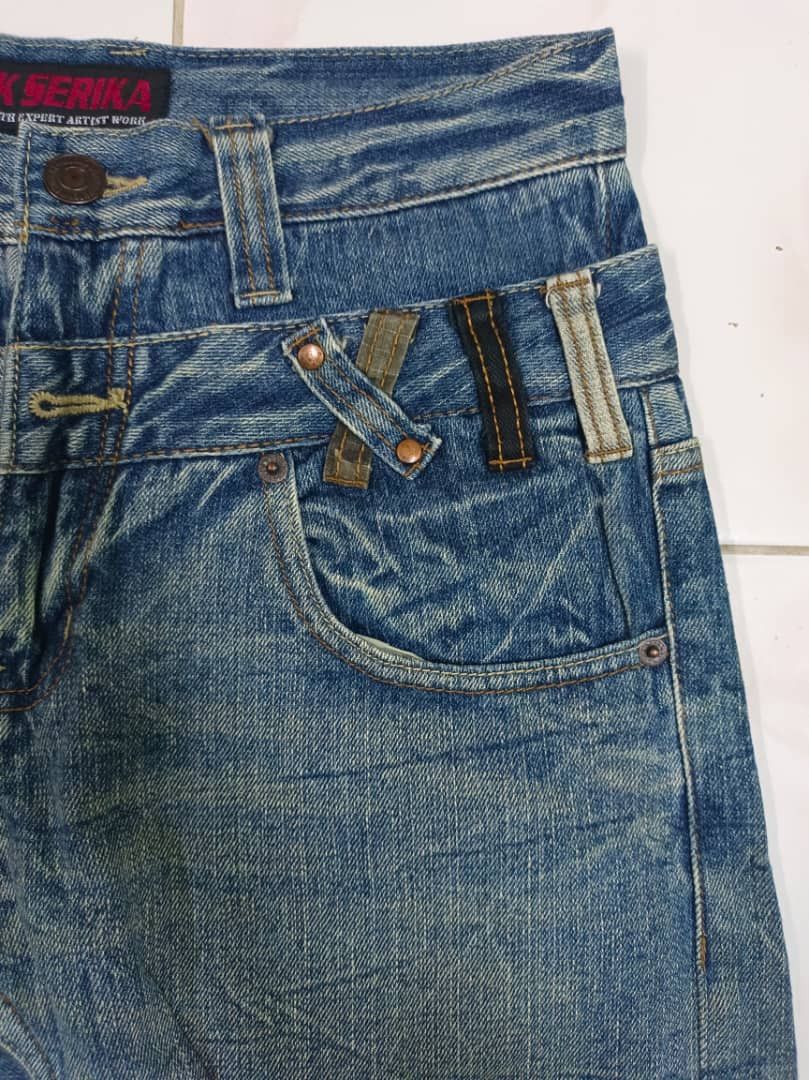 If Six Was Nine Vtg Jack Serika Double Waist Seditionaries Punk Denim Pants Size US 29 - 8 Thumbnail