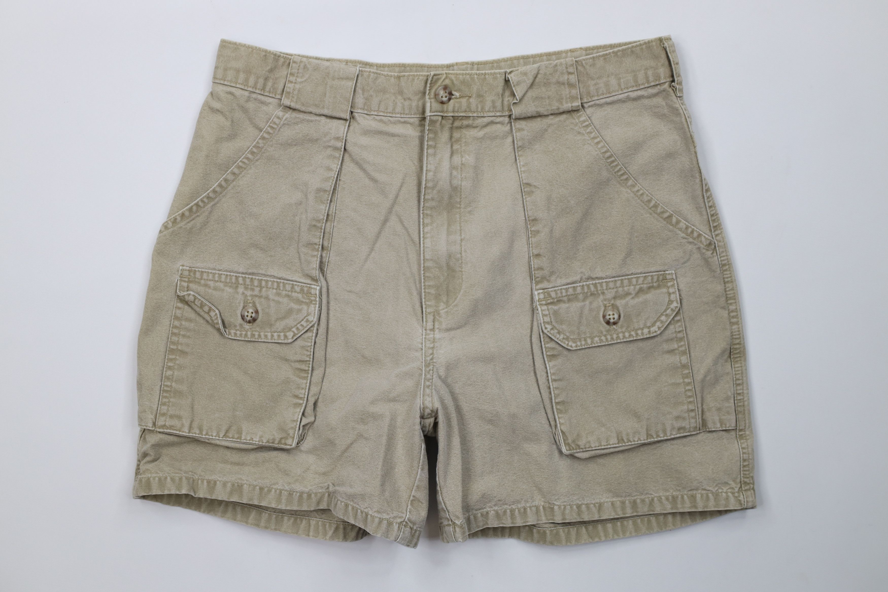 Vintage Vintage 90s Streetwear Stonewash Knee Trekking Shorts Brown Size US 32 / EU 48 - 1 Thumbnail