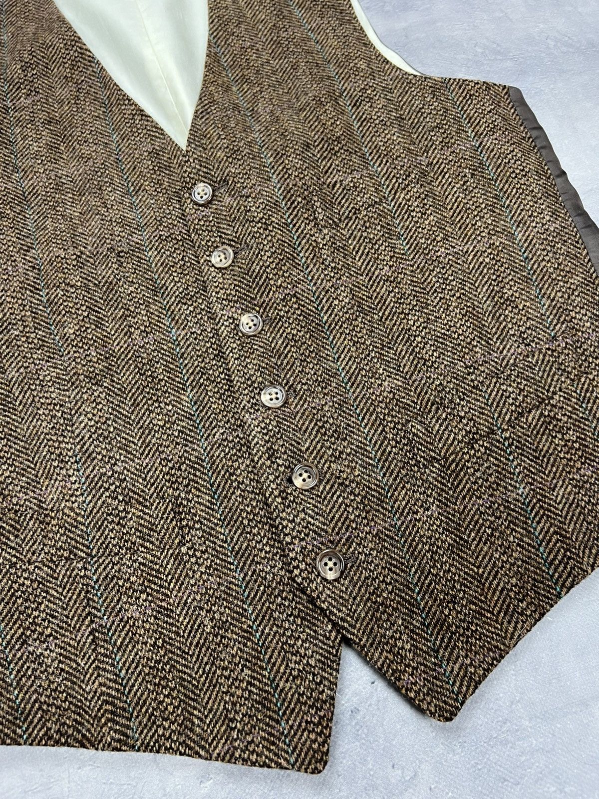Polo Ralph Lauren Polo Ralph Lauren Vest Waistcoat Suit Herringbone Wool 38R Size 38R - 7 Thumbnail