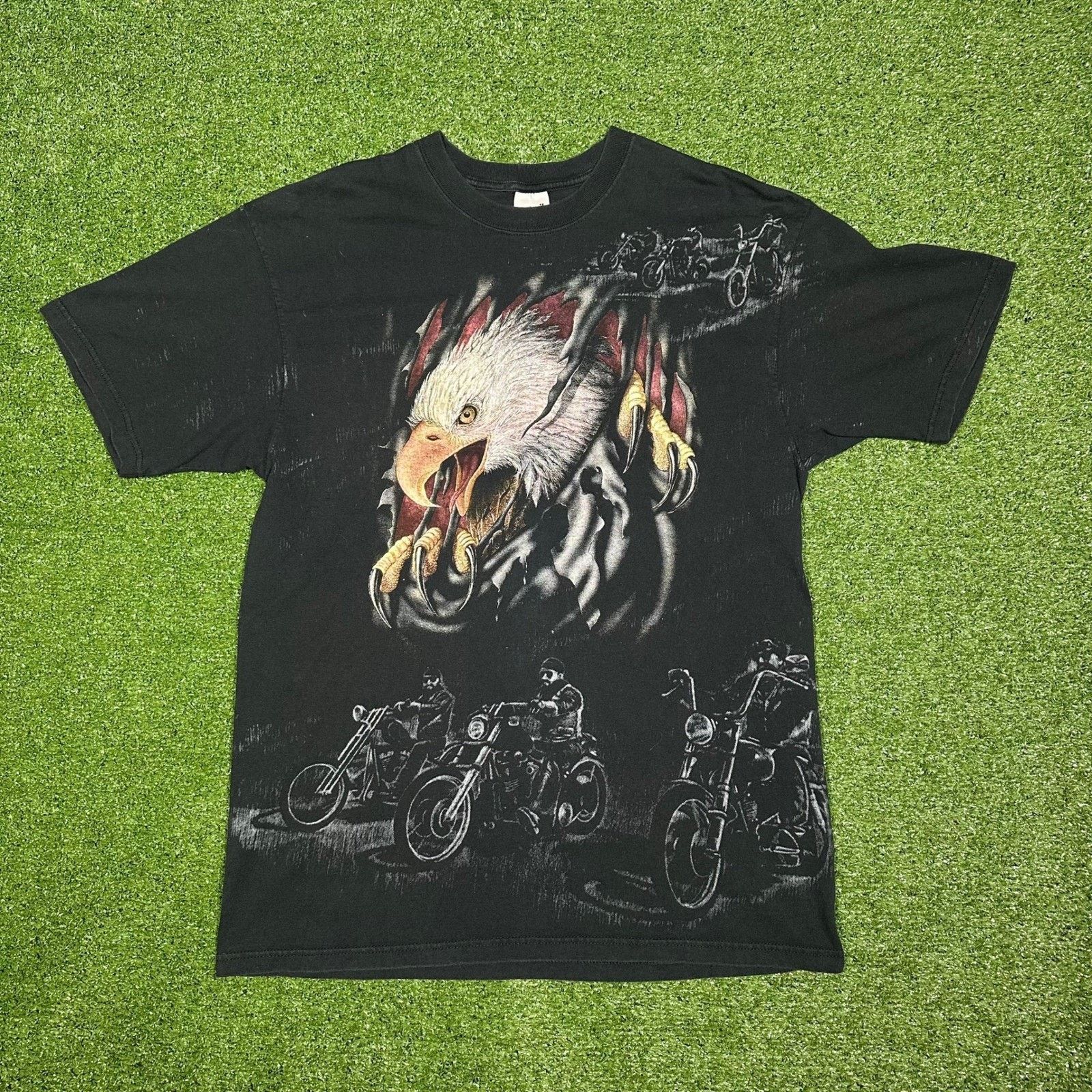 Anvil Vintage 90s Bald Eagle Break Biker AOP Men's XL Size US XL / EU 56 / 4 - 1 Thumbnail