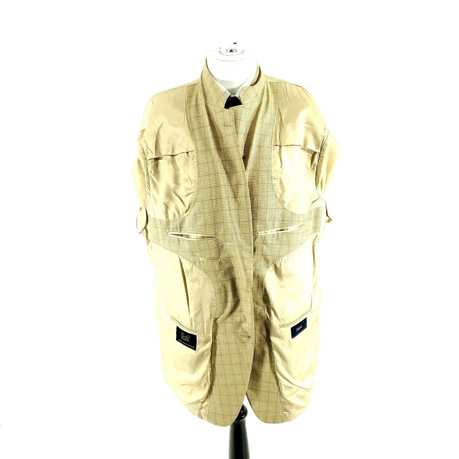 Hart Schaffner Marx Hart Schaffner Marx Gold Trumpeter Wool 2 Button Sport Coat Size 46L - 9 Thumbnail