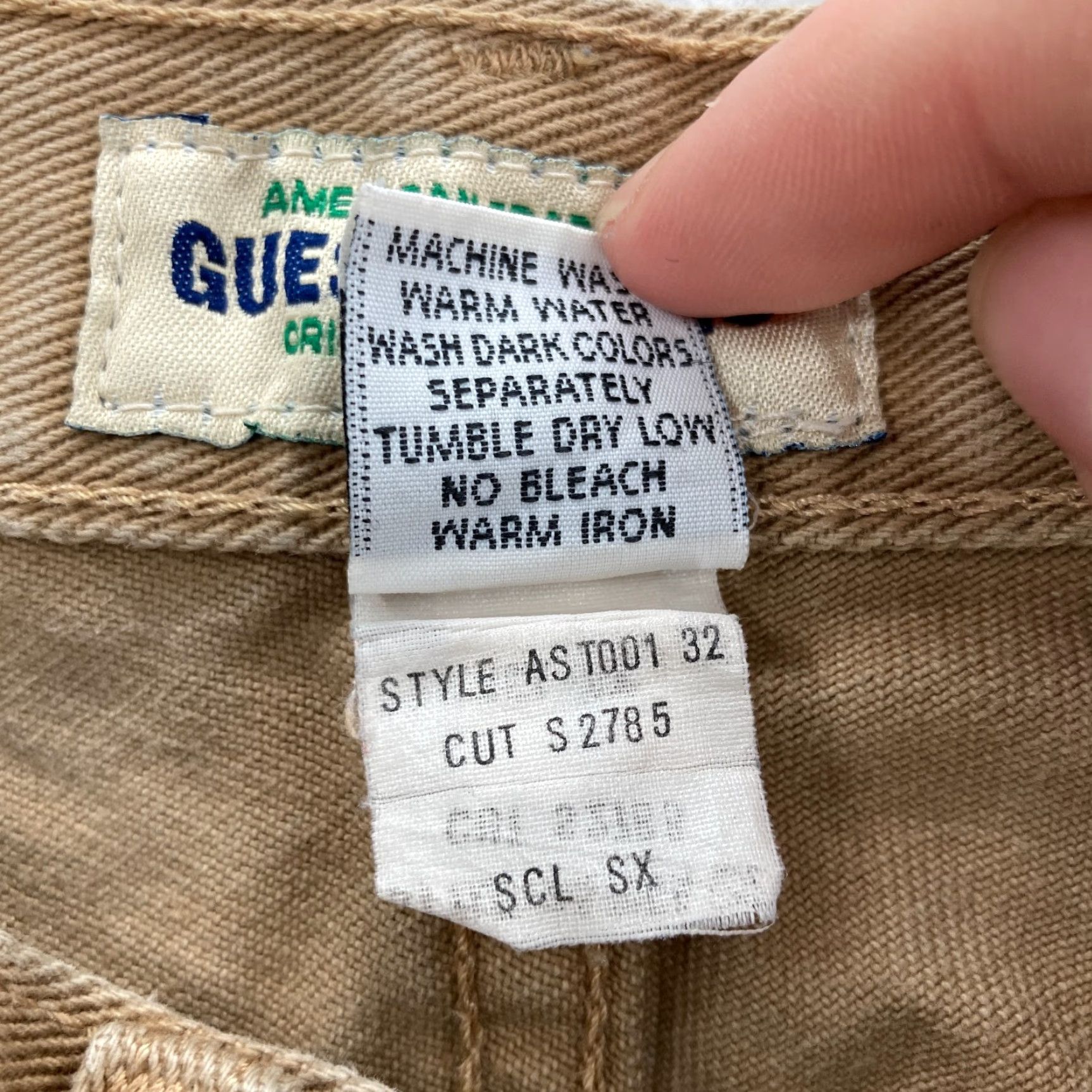 Guess VINTAGE GUESS Jeans Mens 32 30x30 Straight Leg Brown Denim 5-Pocket Logo 90s Size US 32 / EU 48 - 7 Thumbnail