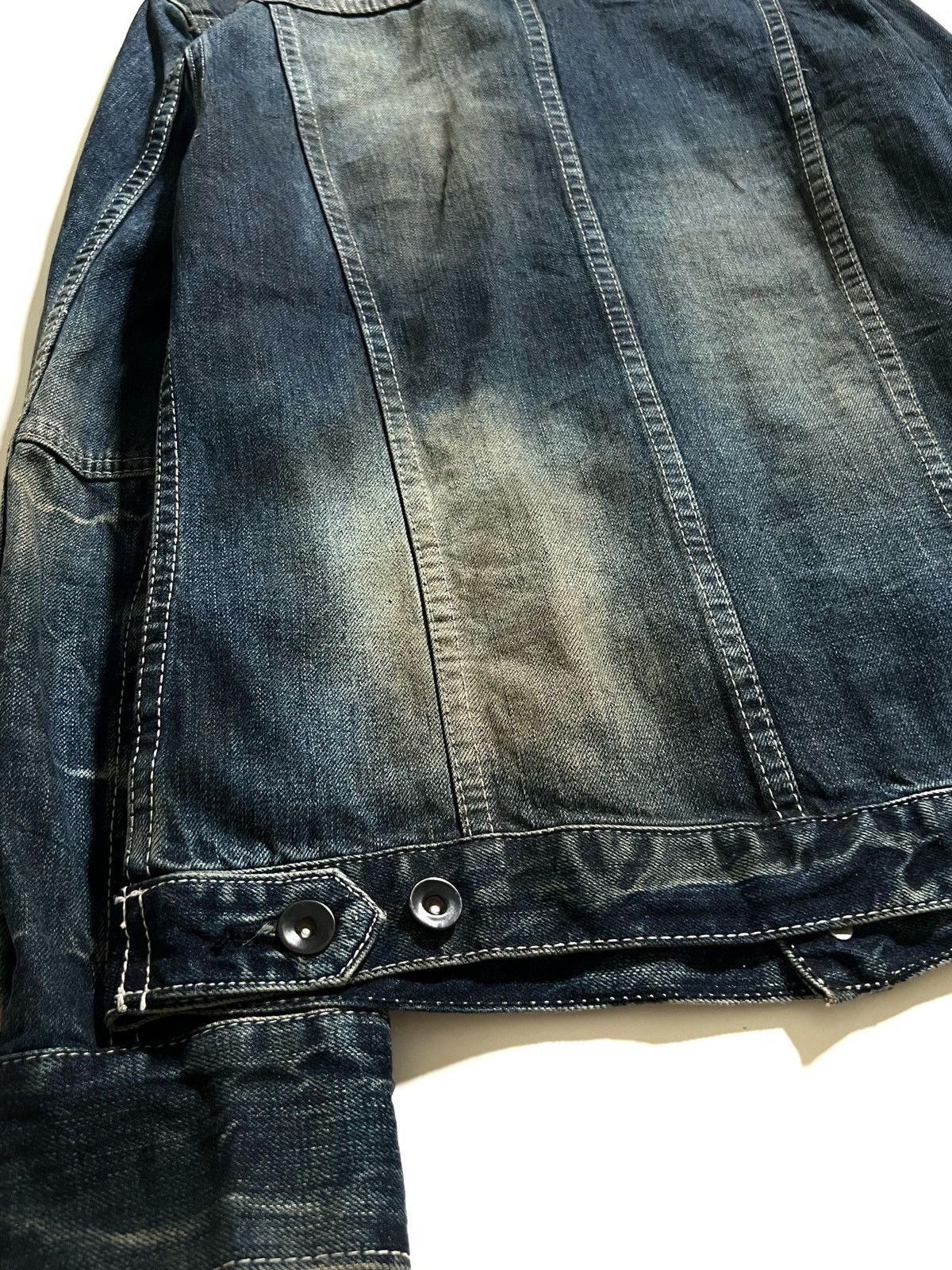 GOSTAR DE FUGA FUGA Mud Dye Distressed Denim Jacket vkei Archive 00s y2k Size US XS / EU 42 / 0 - 13 Thumbnail