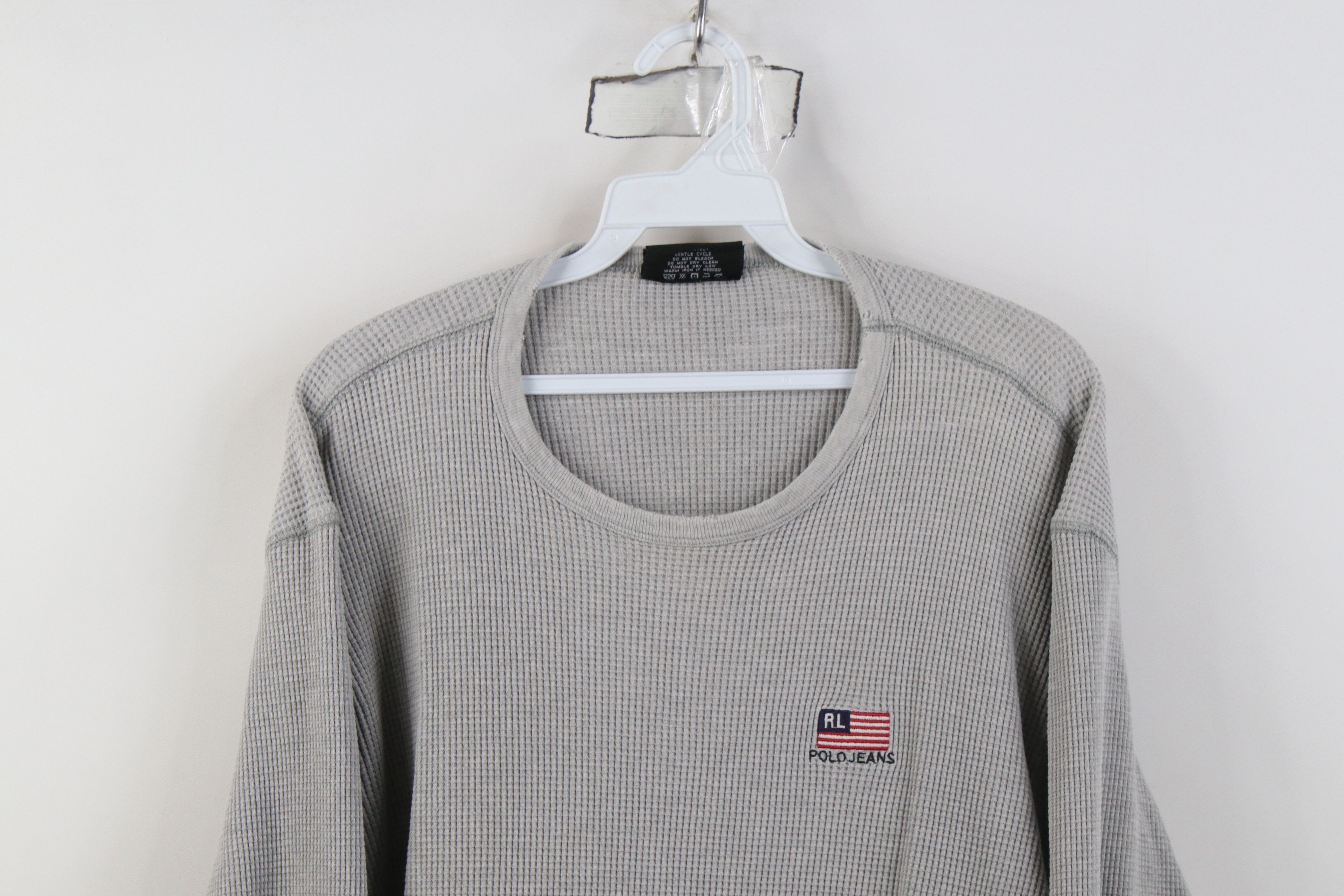 Polo Ralph Lauren Vintage 90s Ralph Lauren Waffle Knit Long Sleeve T-Shirt Size US L / EU 52-54 / 3 - 2 Thumbnail