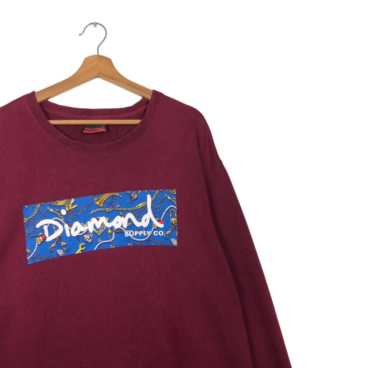 Japanese Brand 📌Vintage Sweatshirt Diamond Supply Co Big Logo Over Print Size US L / EU 52-54 / 3 - 7 Thumbnail