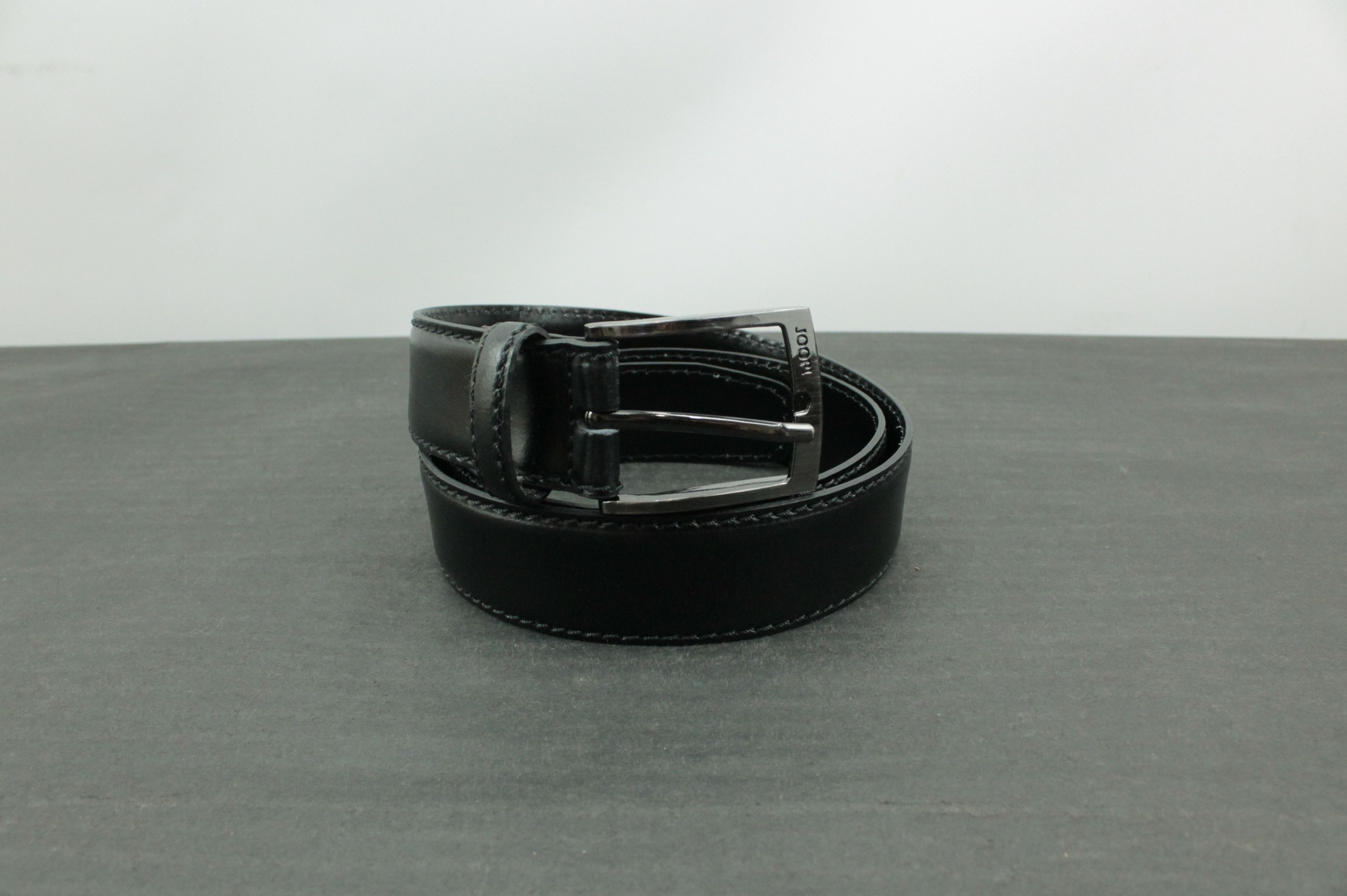 Designer × Joop! JOOP! Quilted Coll. Black Leatrher Belt 3.5cm Size 34 - 1 Thumbnail
