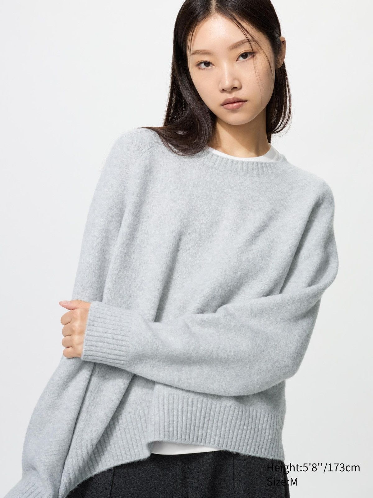 Uniqlo Uniqlo souffle yarn light grey crew neck sweater Size S / US 4 / IT 40 - 2 Thumbnail