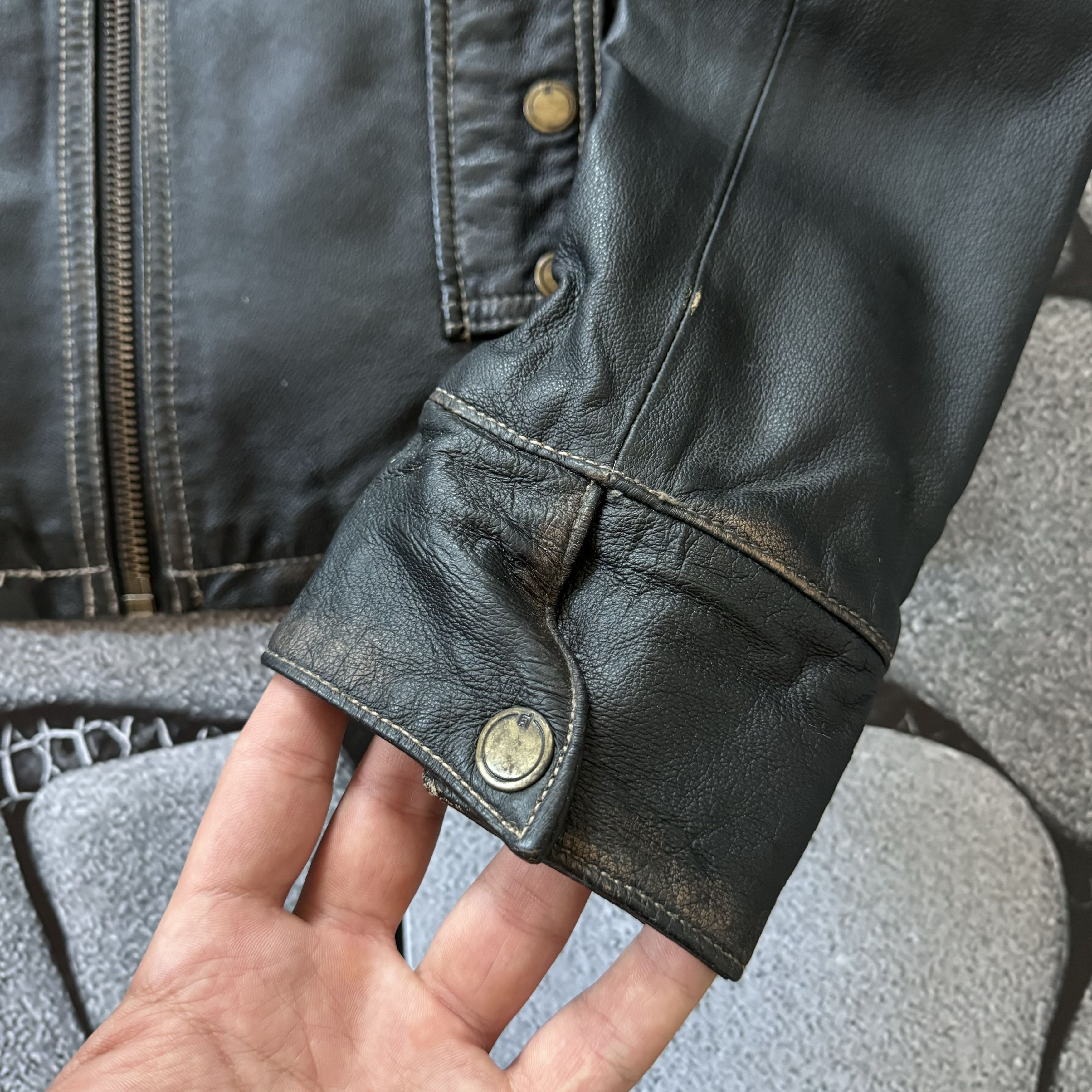If Six Was Nine VINTAGE LEATHER BIKER JACKET AVIREX STYLE Y2K BOMBER 90S Size US S / EU 44-46 / 1 - 8 Thumbnail