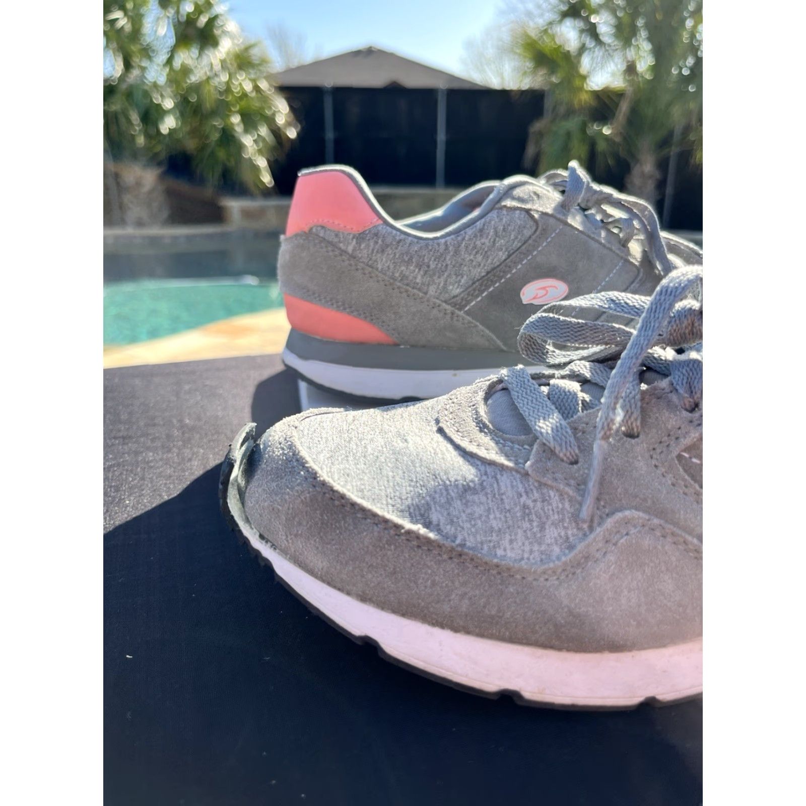 Vintage Dr. Scholl's Sneakers Gray Pink Lace Up Leather Comfort Athletic Women's Shoes Size 11 Preowned Good Size US 11 / IT 41 - 5 Thumbnail