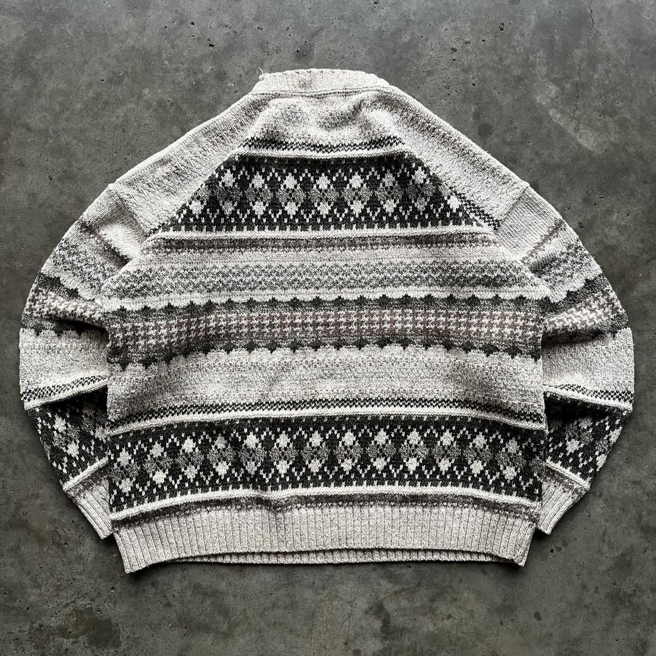 Other Men's White/Gray Pattern Knit Sweater Size US L / EU 52-54 / 3 - 2 Thumbnail