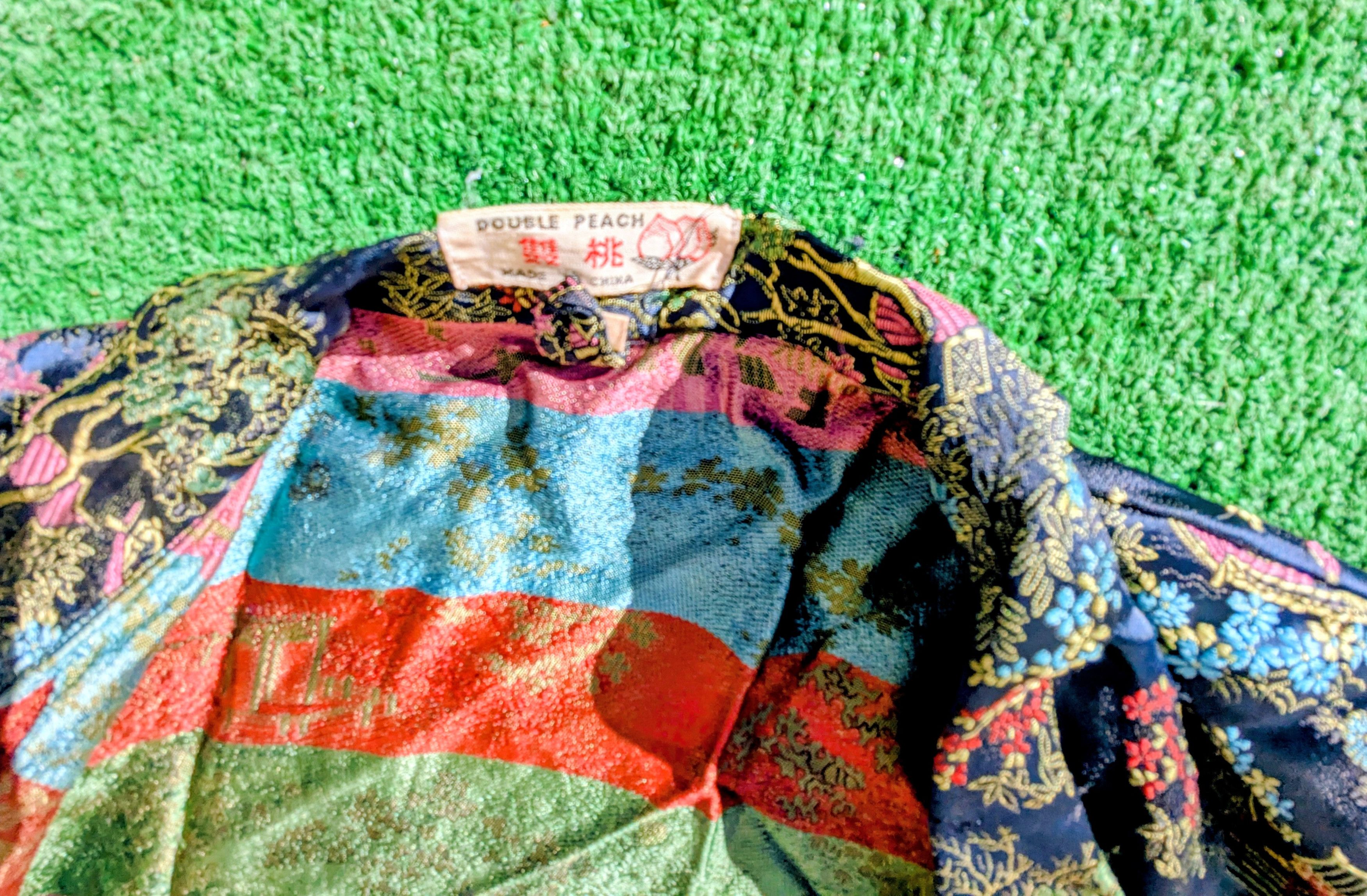 Other Vintage Chinese Satin Brocade Tomesode Dressing Robe Kimono Size XL / US 12-14 / IT 48-50 - 7 Thumbnail