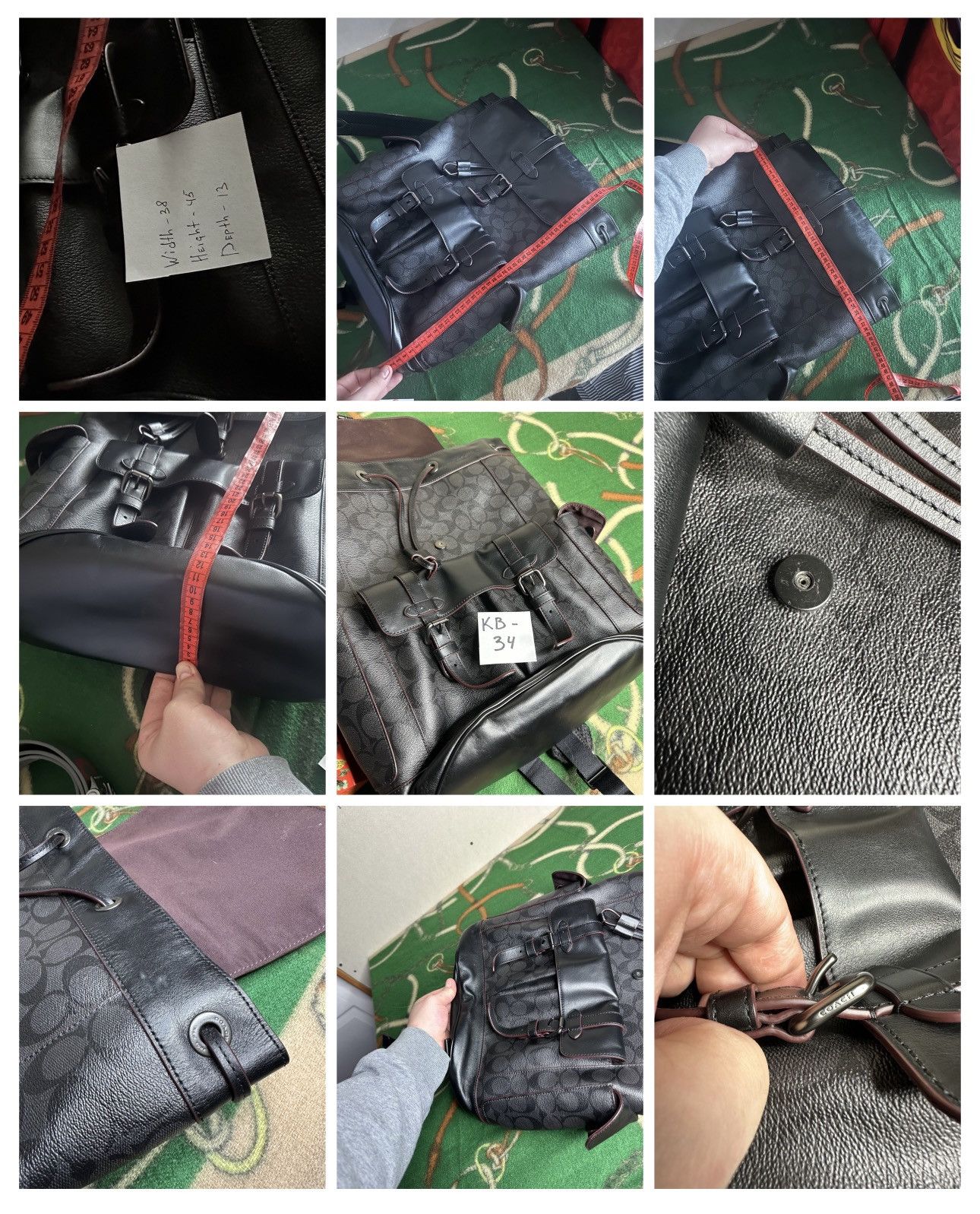 Coach Coach Signature Canvas Leather Flap Hudson Backpack Bag Size ONE SIZE - 24 Thumbnail