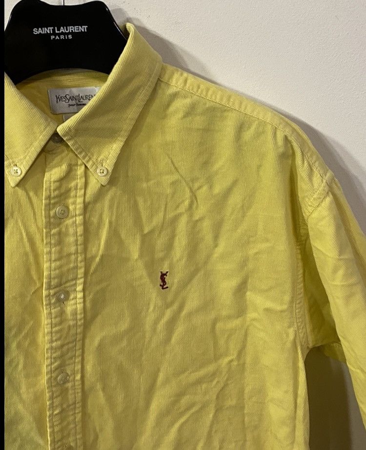 Yves Saint Laurent Corduroy YSL Shirt Velvet Yellow Size US L / EU 52-54 / 3 - 19 Thumbnail