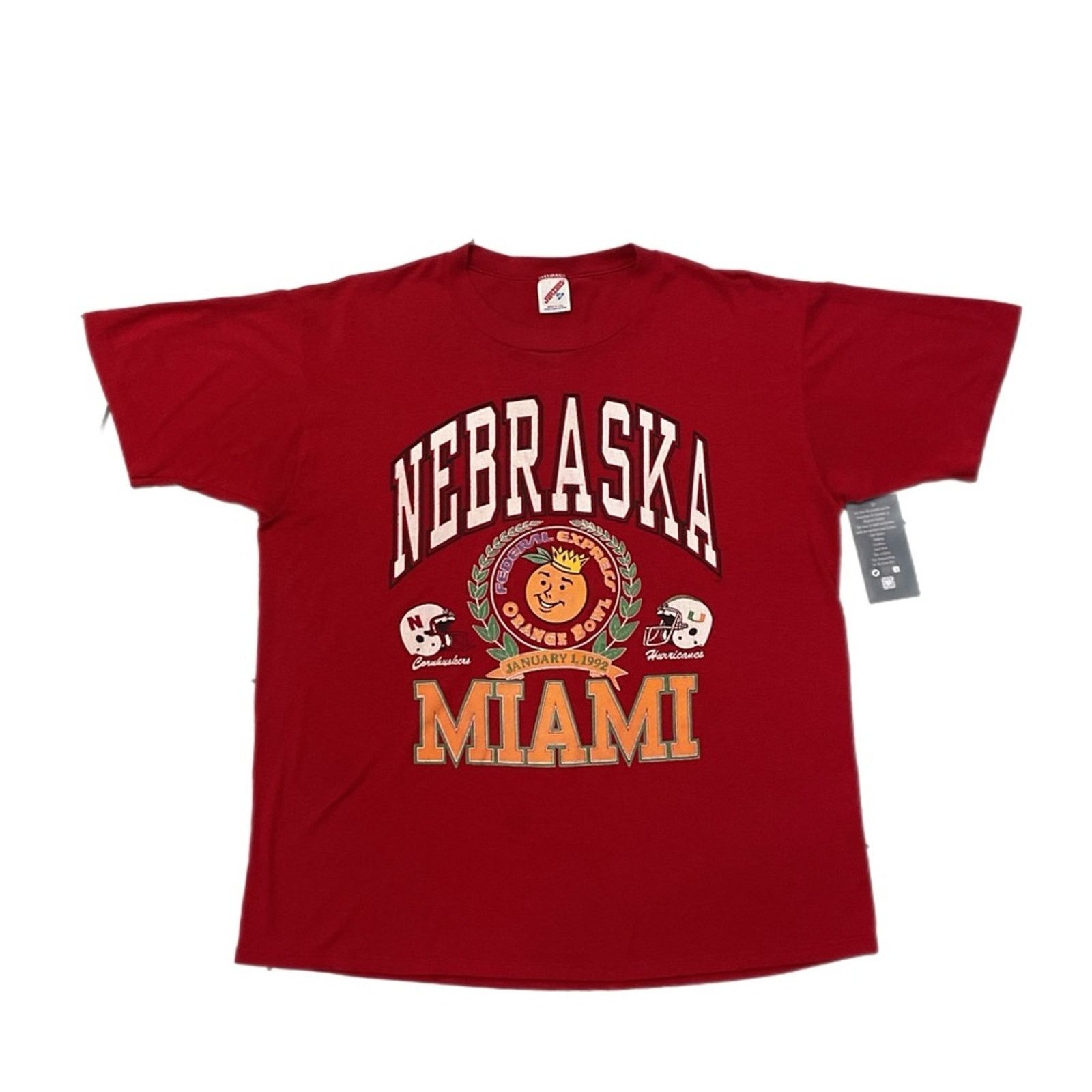 Jerzees Vintage Nebraska 1992 “Orange Bowl” JERZEES T-Shirt Size US XL / EU 56 / 4 - 1 Thumbnail