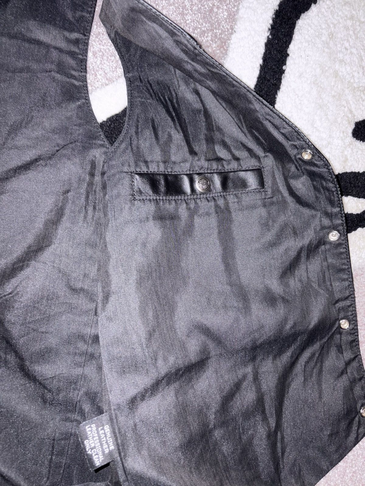 Harley Davidson Harley Davidson Vintage Black Leather Vest Size US XL / EU 56 / 4 - 5 Thumbnail