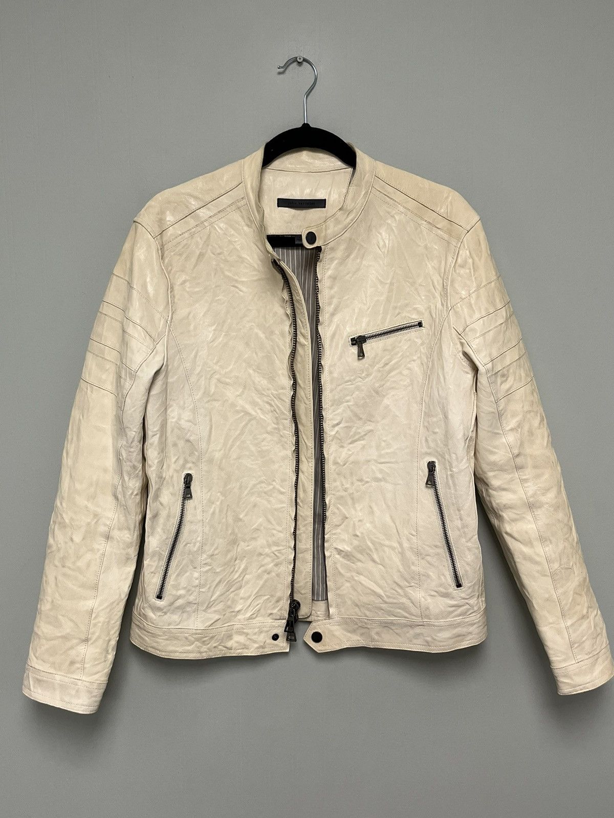 John Varvatos Off White Moto Jacket. Size US S / EU 44-46 / 1 - 7 Thumbnail