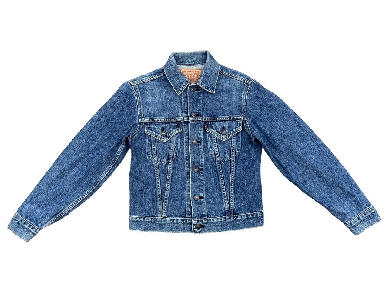 Levi's Vintage Clothing VTG 1996 LVC Levi’s 557 Big E Fade Denim Trucker Jacket Size US S / EU 44-46 / 1 - 1 Thumbnail