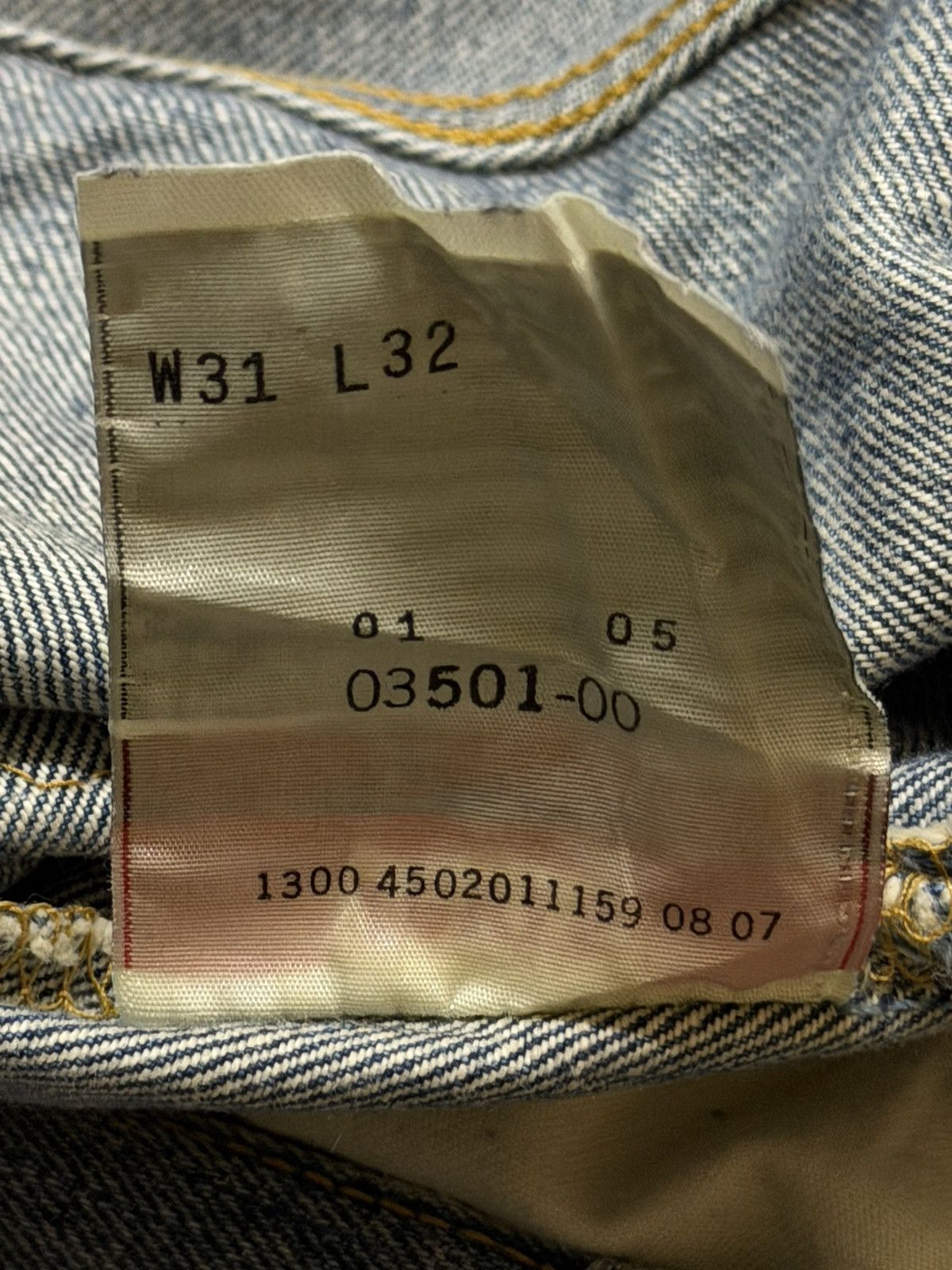 Levi's Vintage 90s Levis 501 Mud Wash Faded Distress Straight Loose Size US 32 / EU 48 - 8 Thumbnail