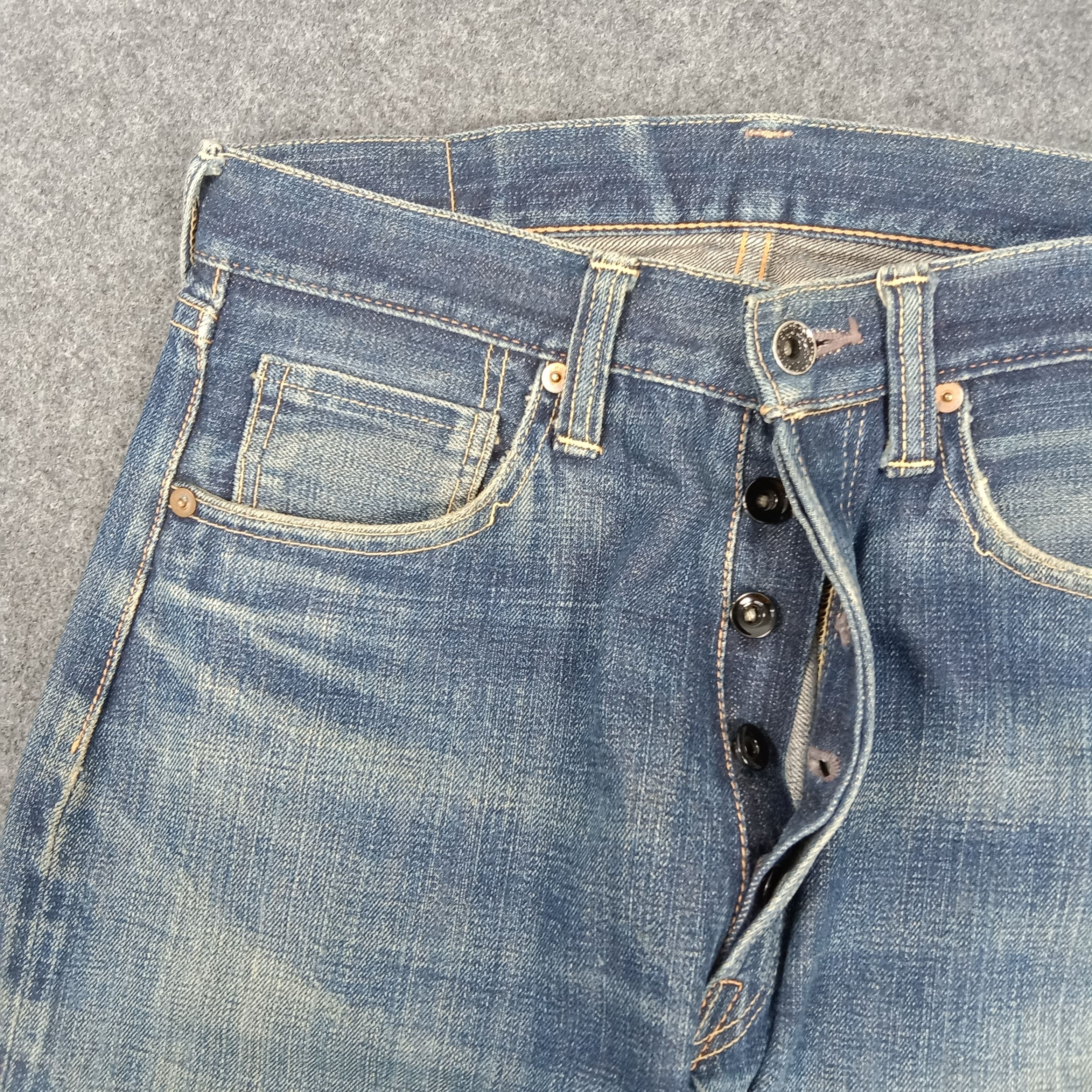 The Real McCoy's Joe McCoy 901 Selvedge Distressed Hem Denim Jeans E1A37 Size US 29 - 3 Thumbnail