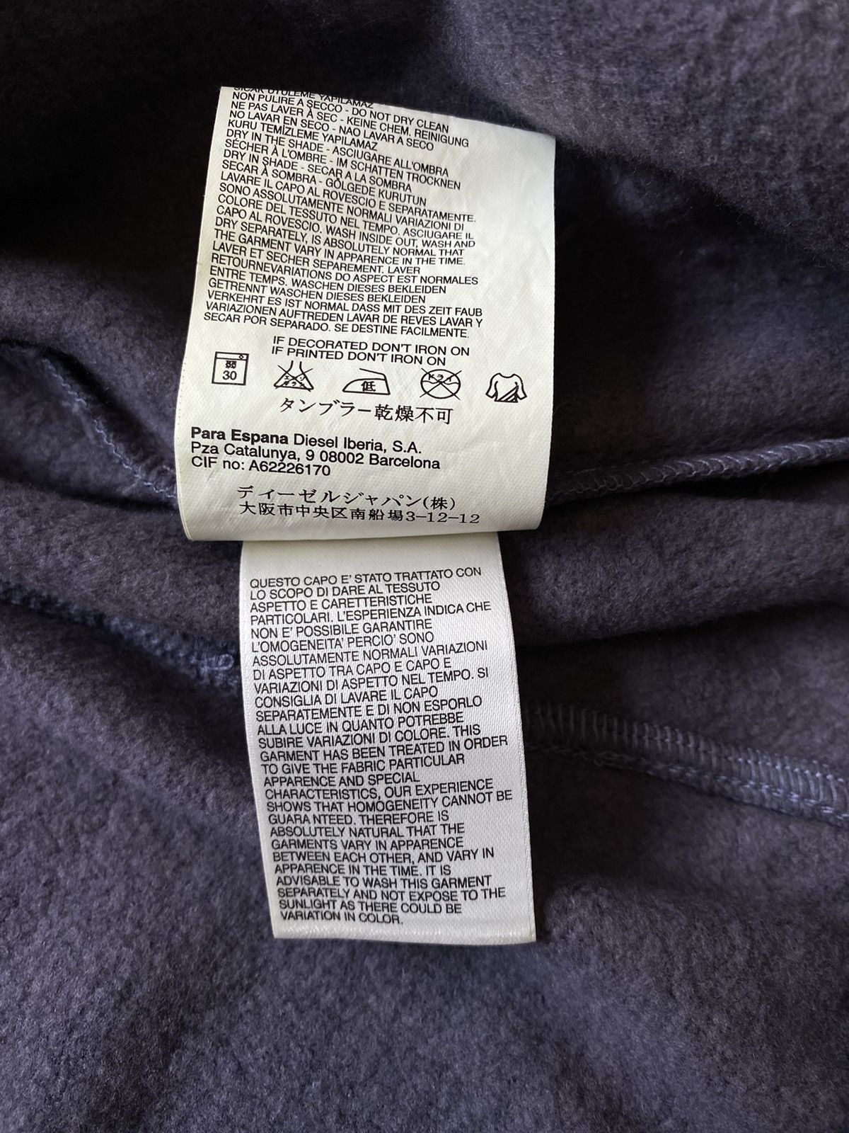 Diesel × Vintage Vintage Diesel Purple Hoodie Size L / US 10 / IT 46 - 10 Thumbnail
