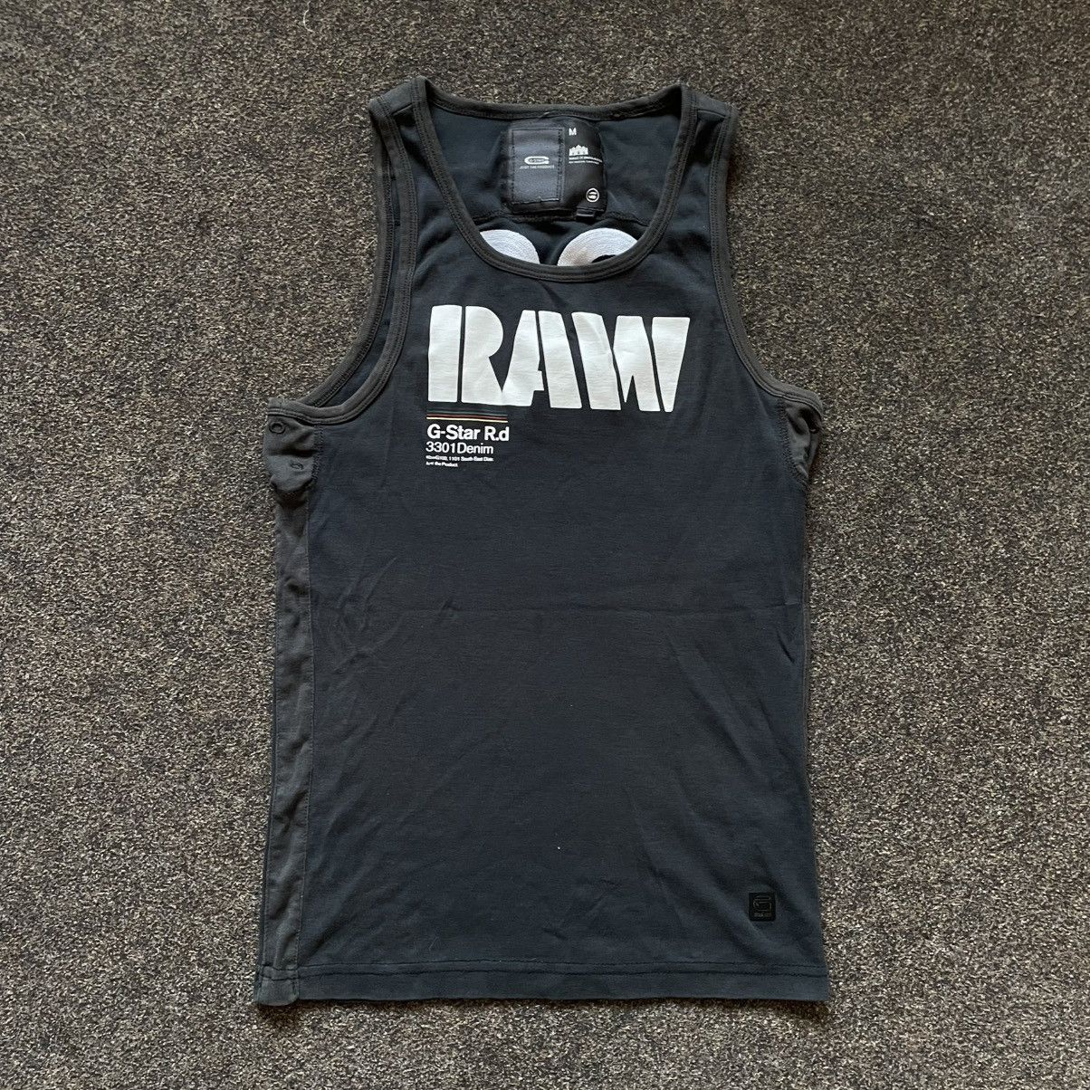 Vintage Vintage 90s G Star Raw Tank Top Graphic Streetwear Cropped M Size US M / EU 48-50 / 2 - 1 Thumbnail