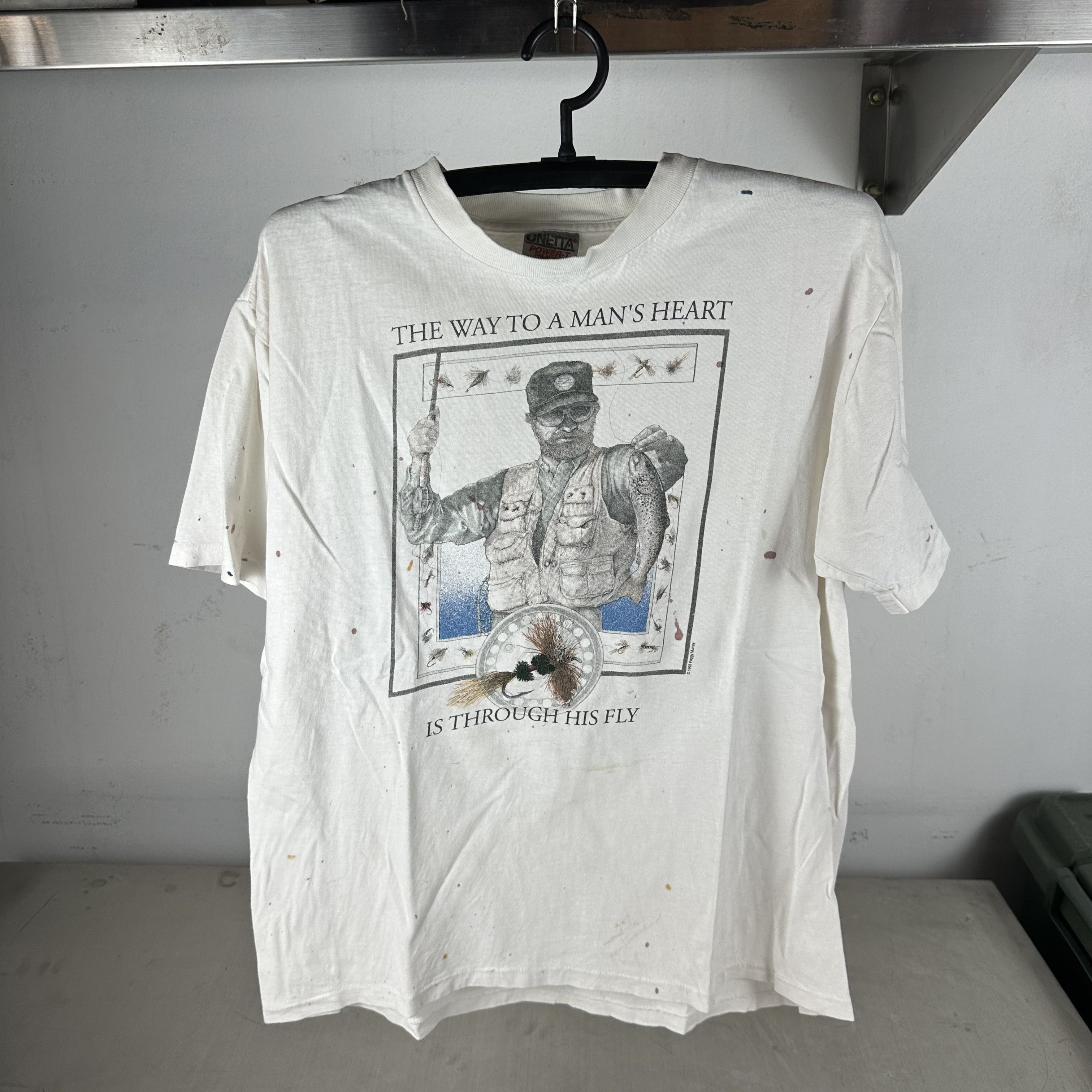 Vintage Peggy Murray The Way to a Man's Heart is Through His Fly Tee Size US L / EU 52-54 / 3 - 1 Thumbnail
