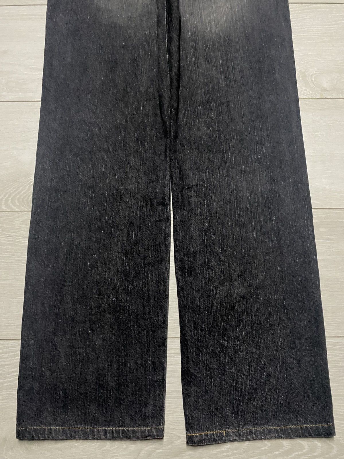 Edwin Vintage Edwin 503 Black Denim Tears Distressed Loose Jeans Size US 32 / EU 48 - 6 Thumbnail