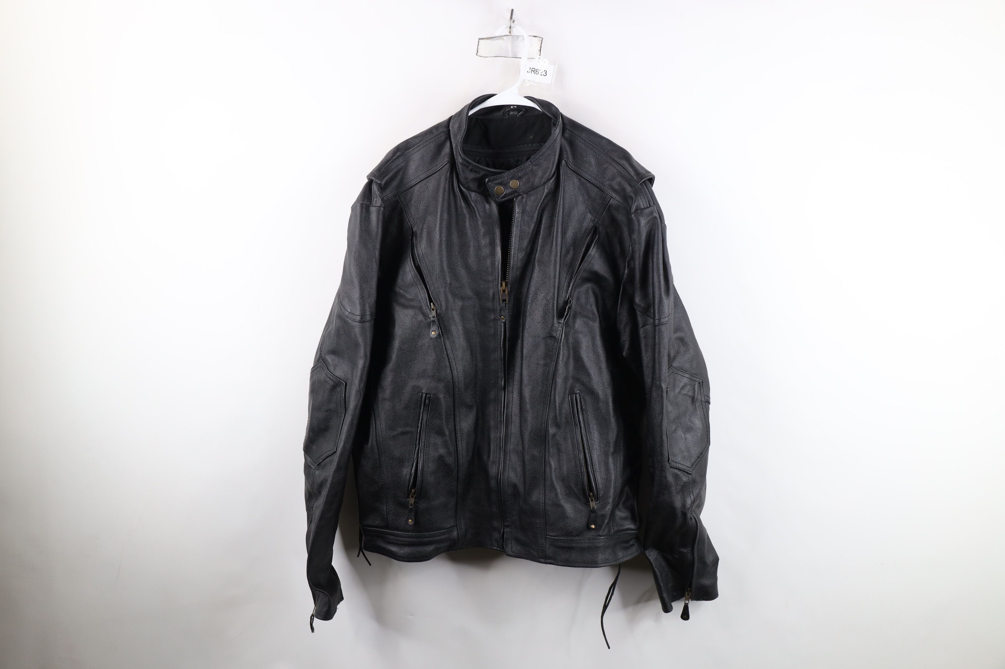 Vintage Vintage 90s Streetwear Lined Heavy Leather Motorcycle Jacket Size US XXL / EU 58 / 5 - 1 Thumbnail