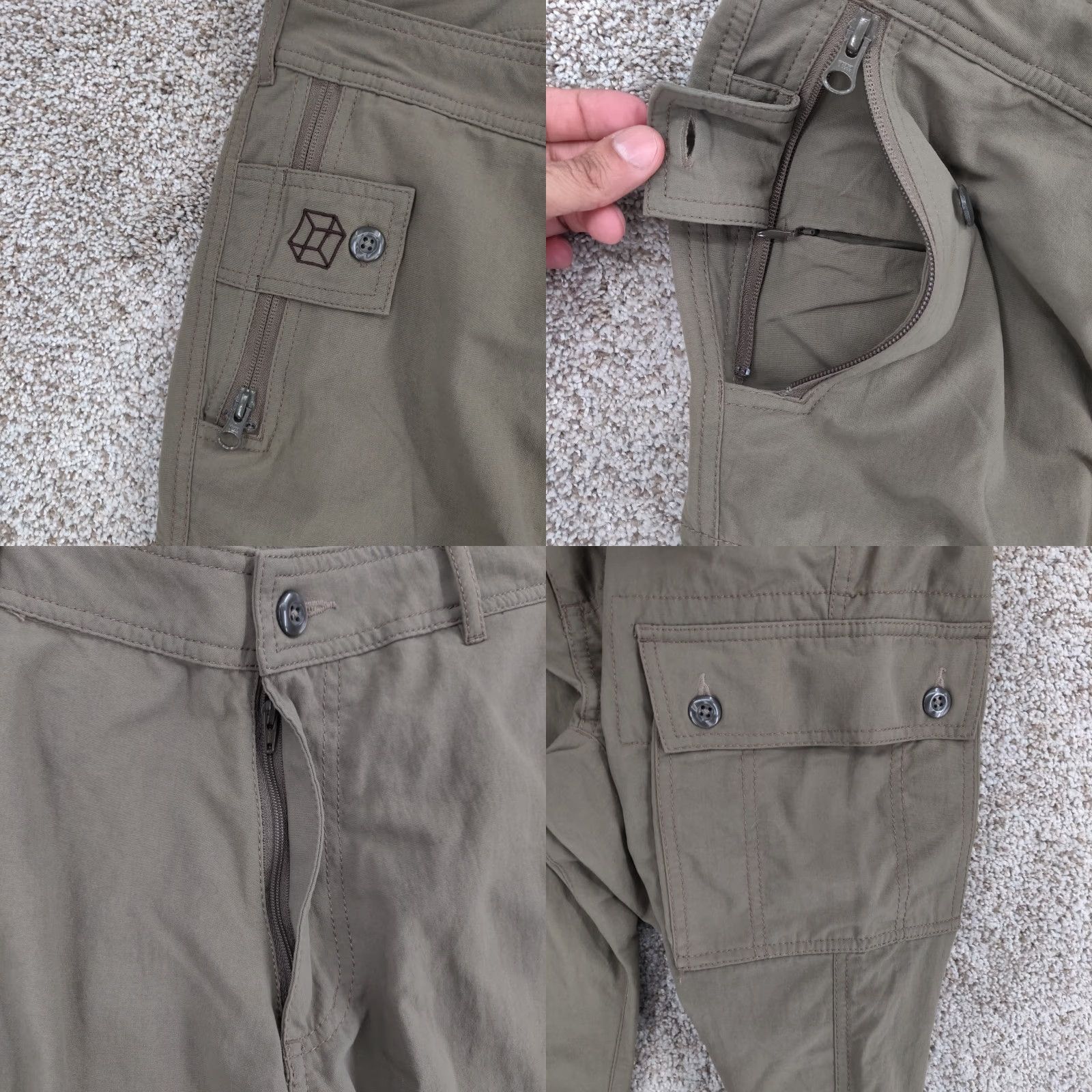 Vintage Clothing Arts Pants Mens 38x26 Green P Cubed Traveler Pickpocket Proof Size US 38 / EU 54 - 8 Thumbnail