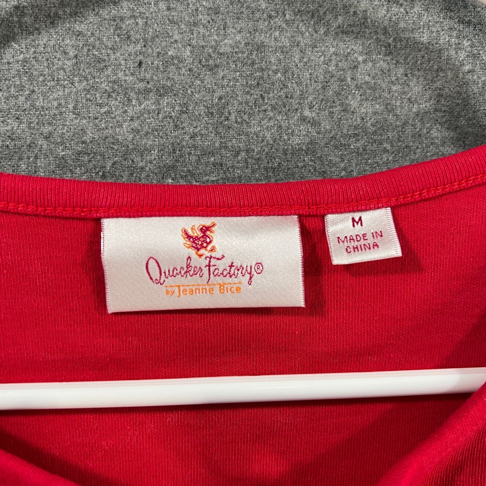 Other Quacker Factory Criss Cross Tassel The Puff Sleeve Top Red Size M / US 6-8 / IT 42-44 - 3 Thumbnail