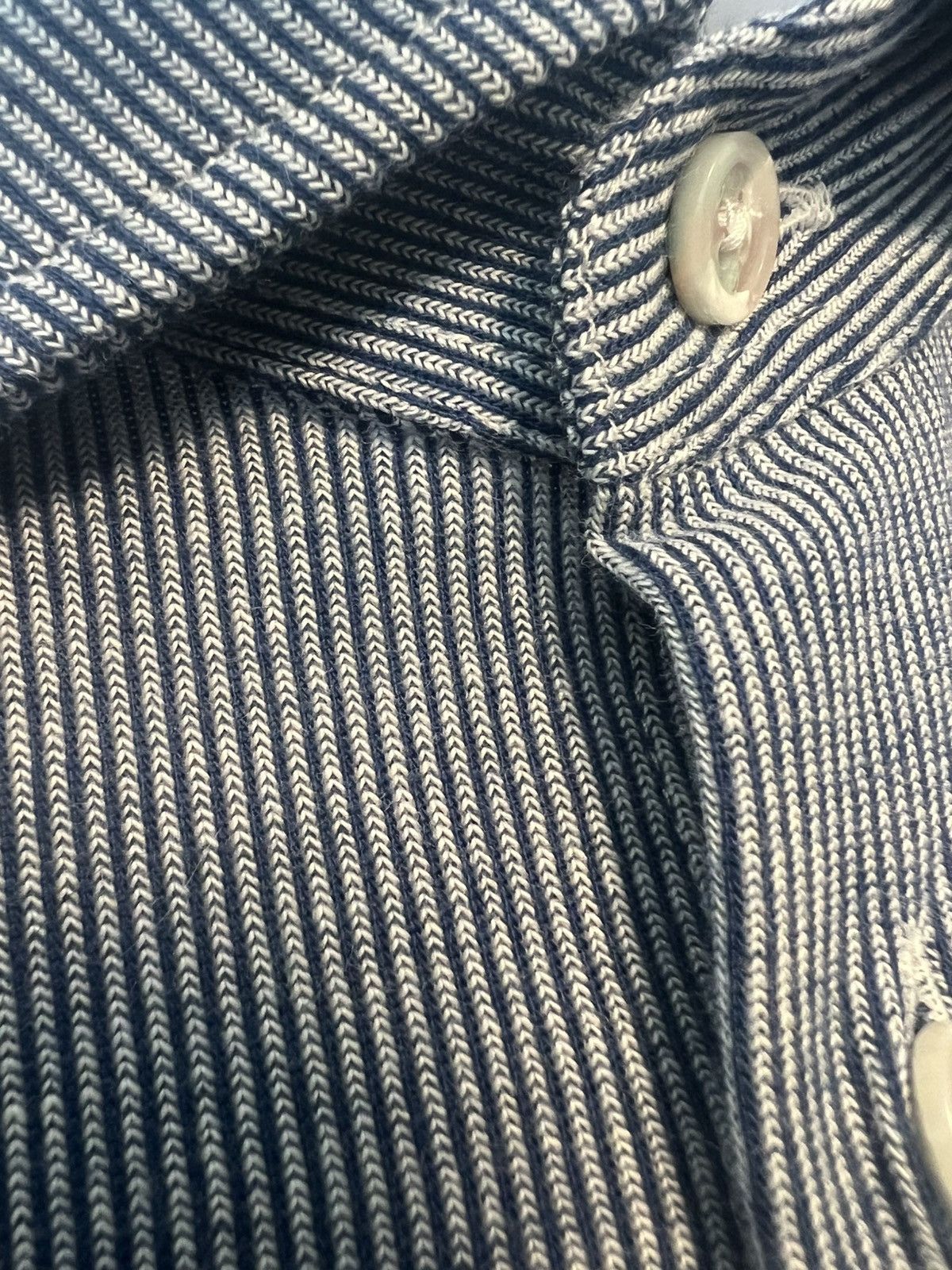 Maurizio Baldassari Maurizio Baldassari Brera Textured Micro‑Stripe Shirt – XL Size US XL / EU 56 / 4 - 10 Thumbnail