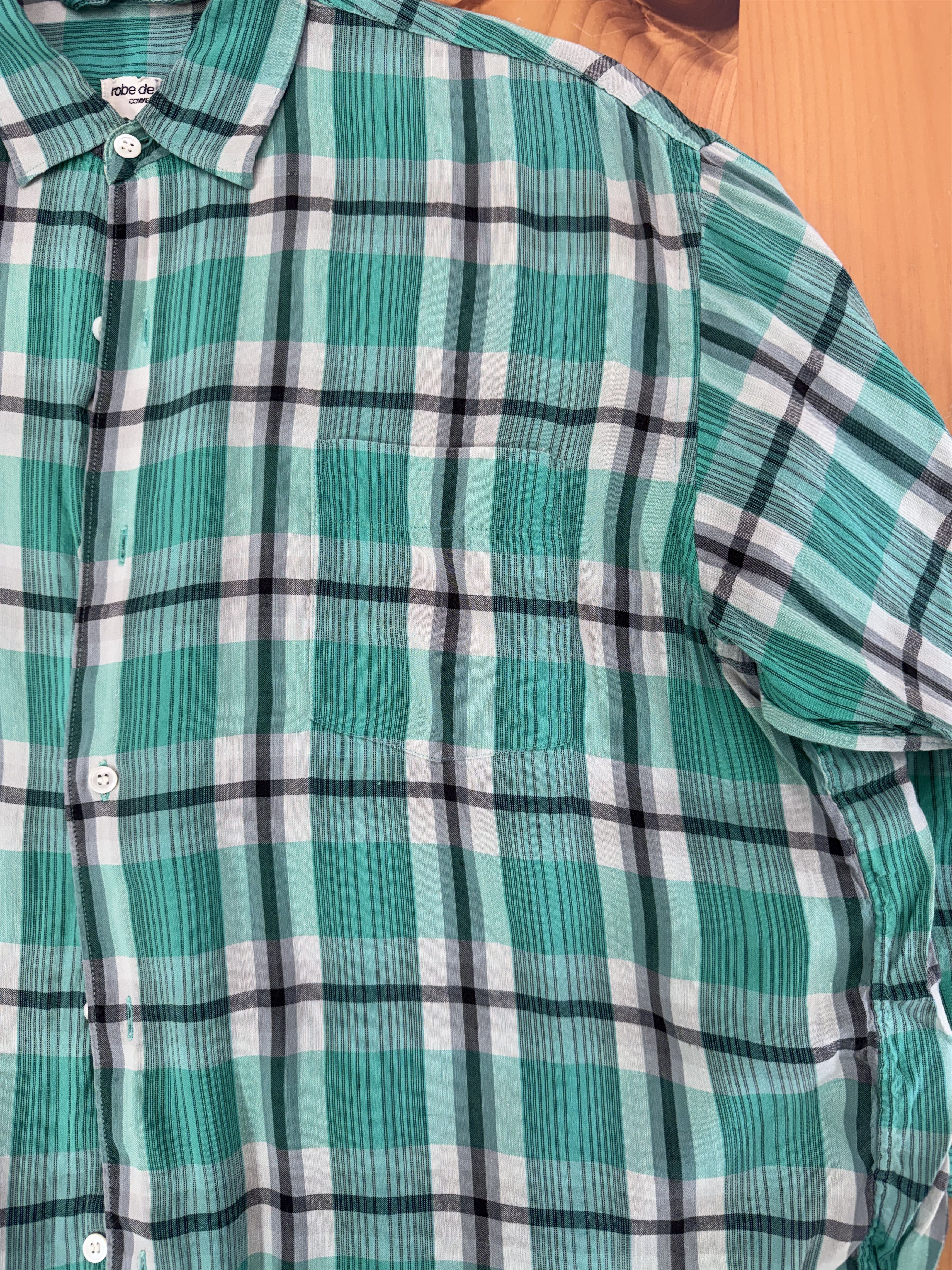 Comme des Garcons Vintage 90s Comme Des Garçons 9q Sleeve Checkered Shirt Size US L / EU 52-54 / 3 - 2 Thumbnail