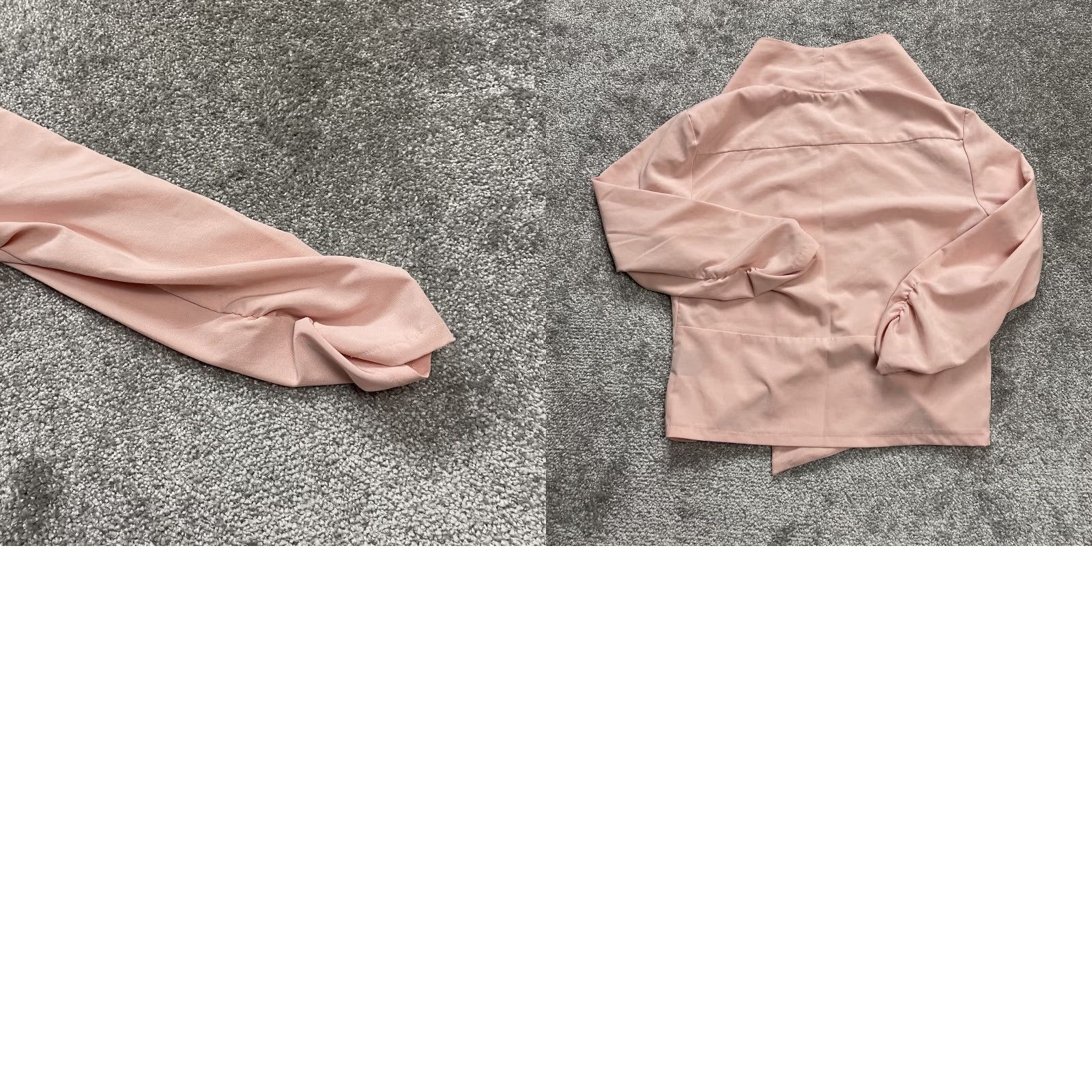CHOCOOLATE Chocolate Blouse M Pink Cropped Long Sleeve Wrap Stretch Top Womens Size M / US 6-8 / IT 42-44 - 8 Thumbnail