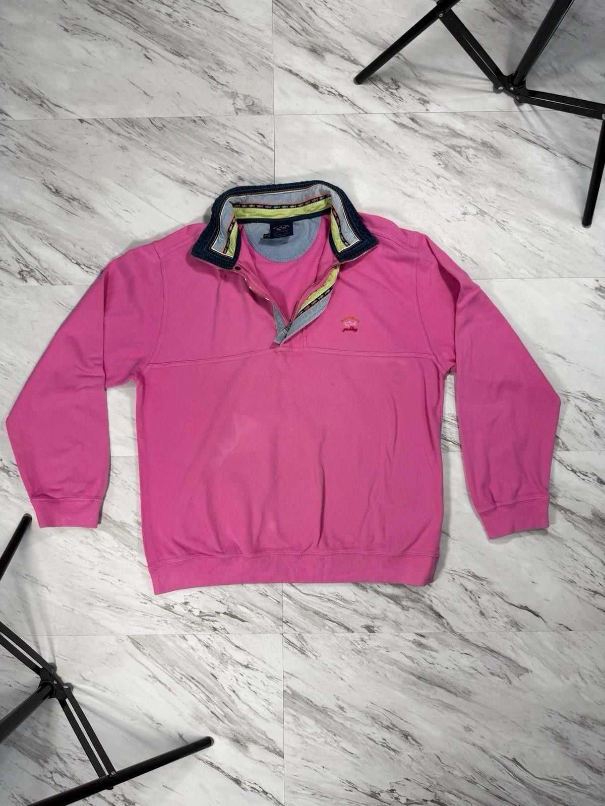Paul & Shark Paul & Shark Yachting Blue Denim Half Zip Pullover Pink L#8 Size 42R - 1 Thumbnail