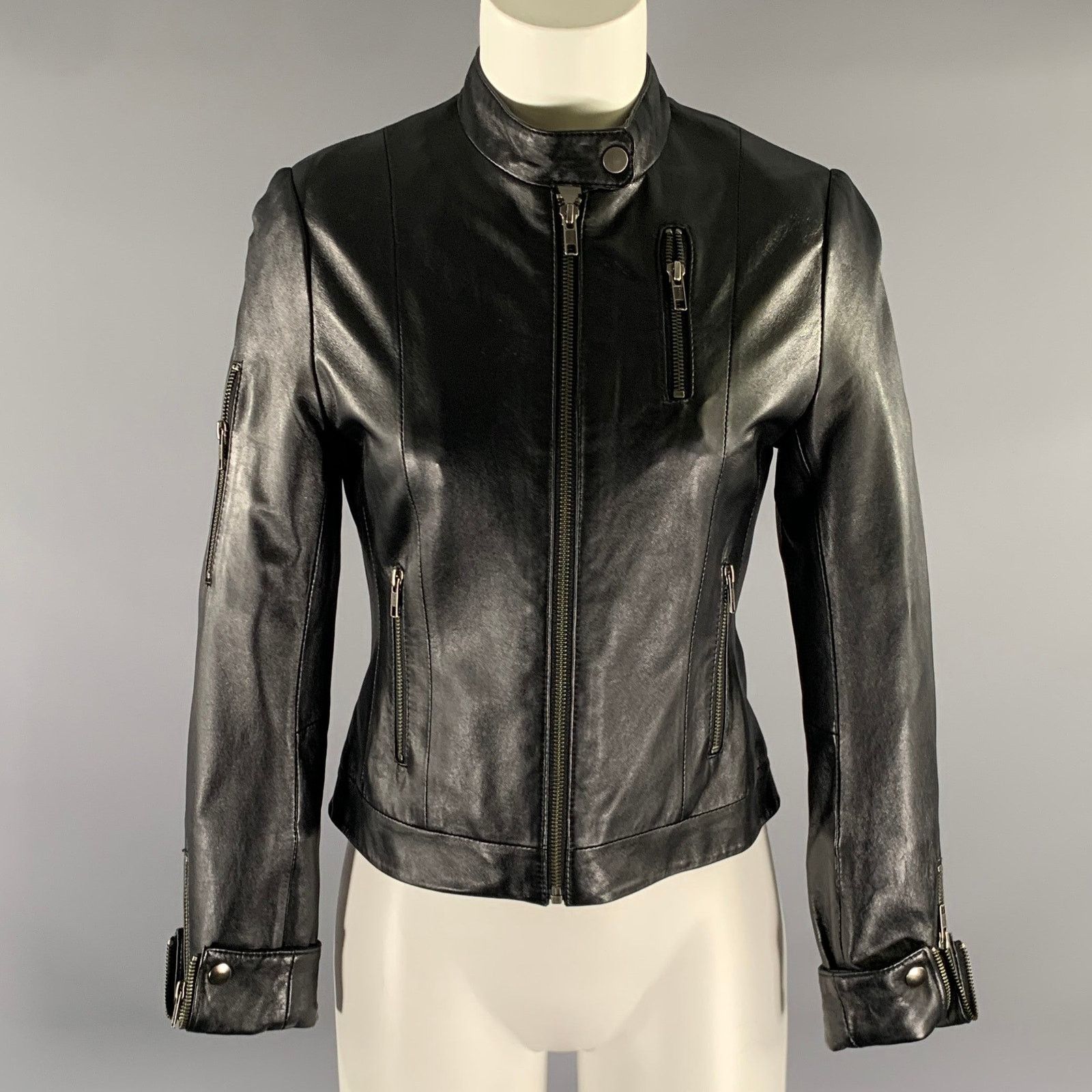 Other WEST COAST LEATHER Size 2 Black Leather Lambskin Jacket Size XS / US 0-2 / IT 36-38 - 1 Thumbnail