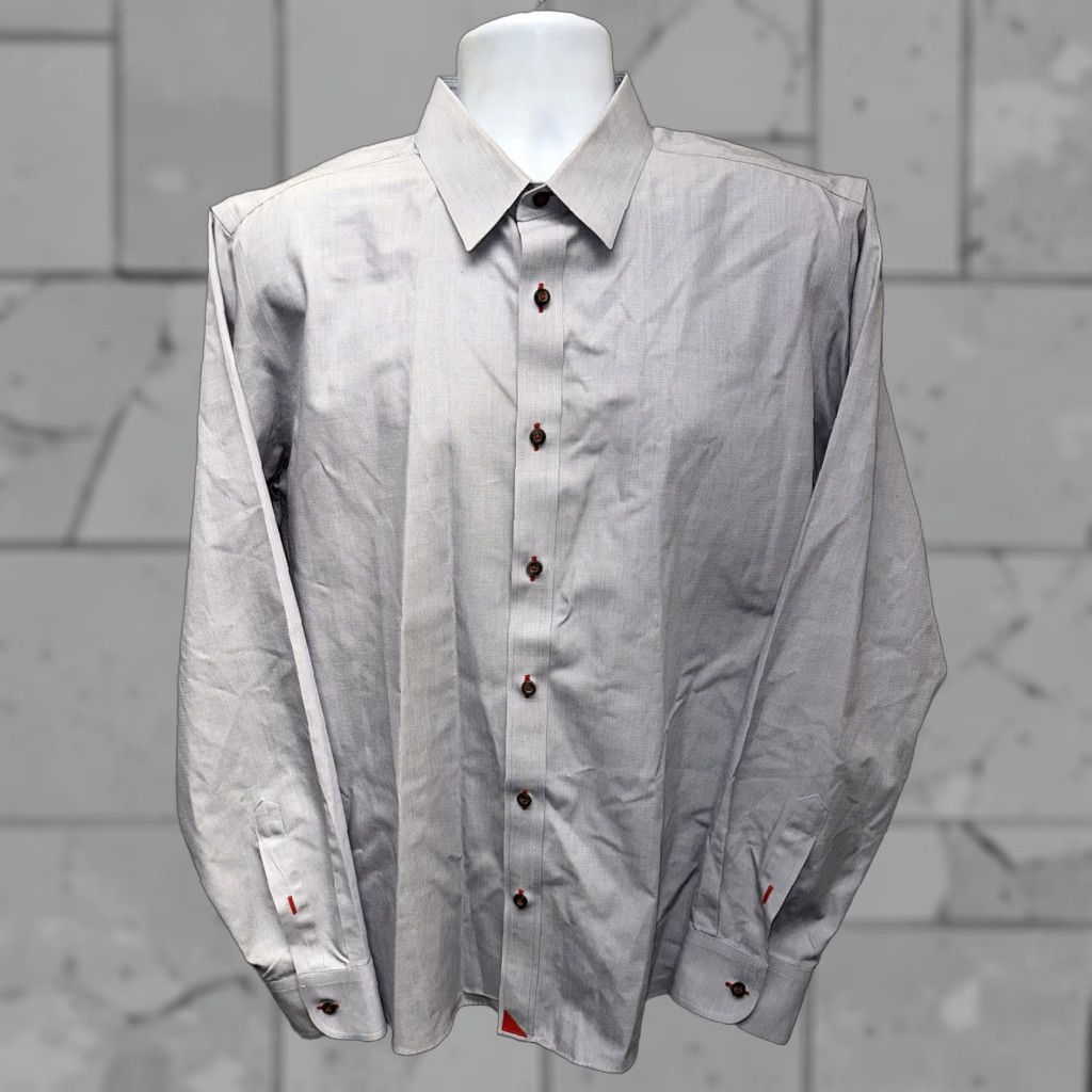 UNTUCKit UNTUCKit Mens Gray Cotton Wrinkle Free Long Sleeve Dress Shirt Size XL Size 46R - 1 Thumbnail