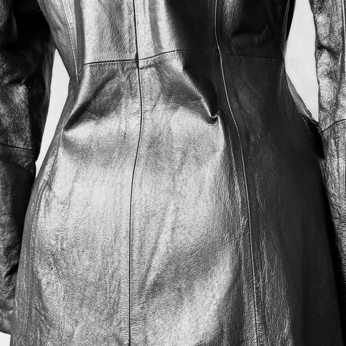 Vintage Super long matrix leather coat Size S / US 4 / IT 40 - 7 Thumbnail