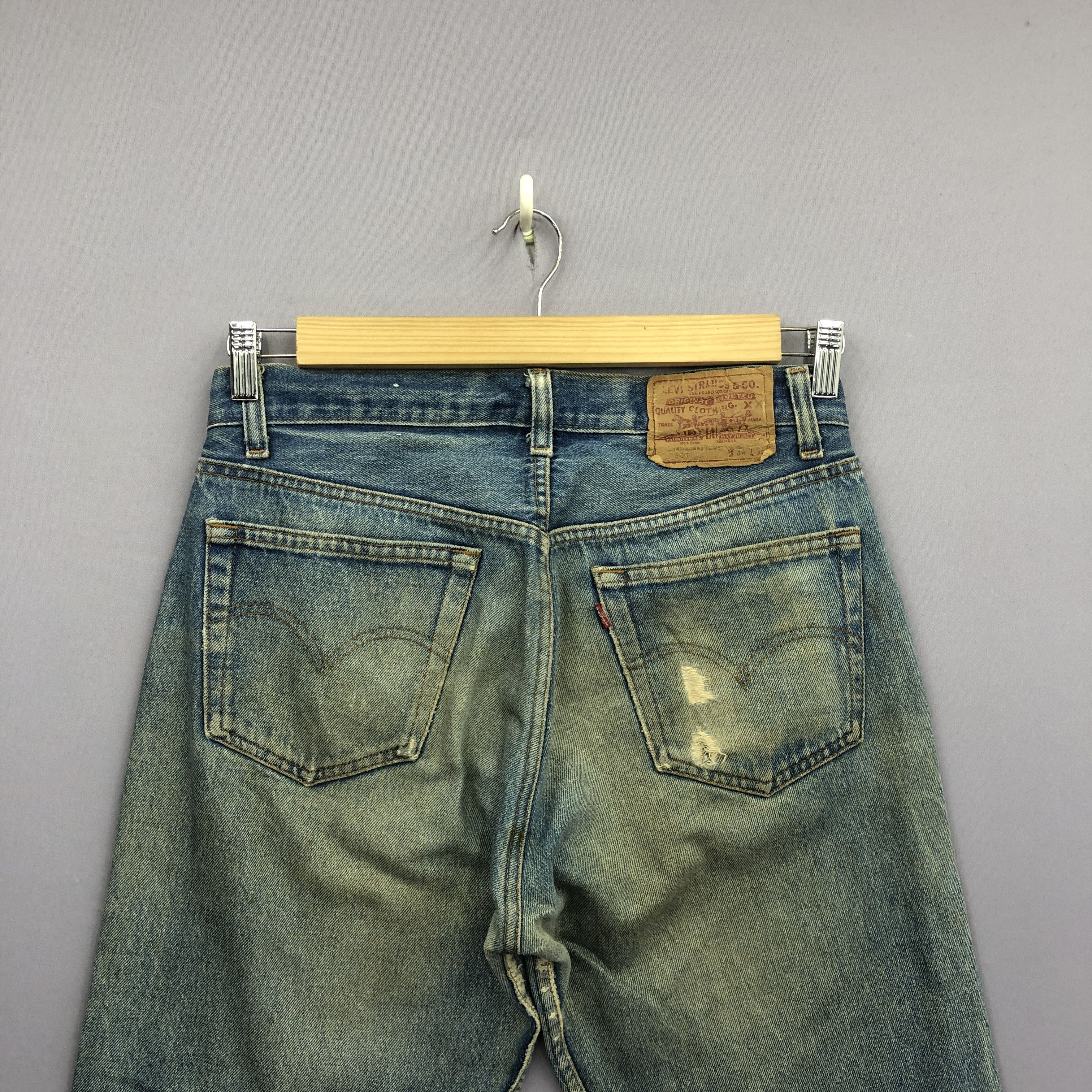 Levi's Vintage 80s Levis 501 Mud Wash Jeans Levi's Distressed Denim Size US 30 / EU 46 - 5 Thumbnail