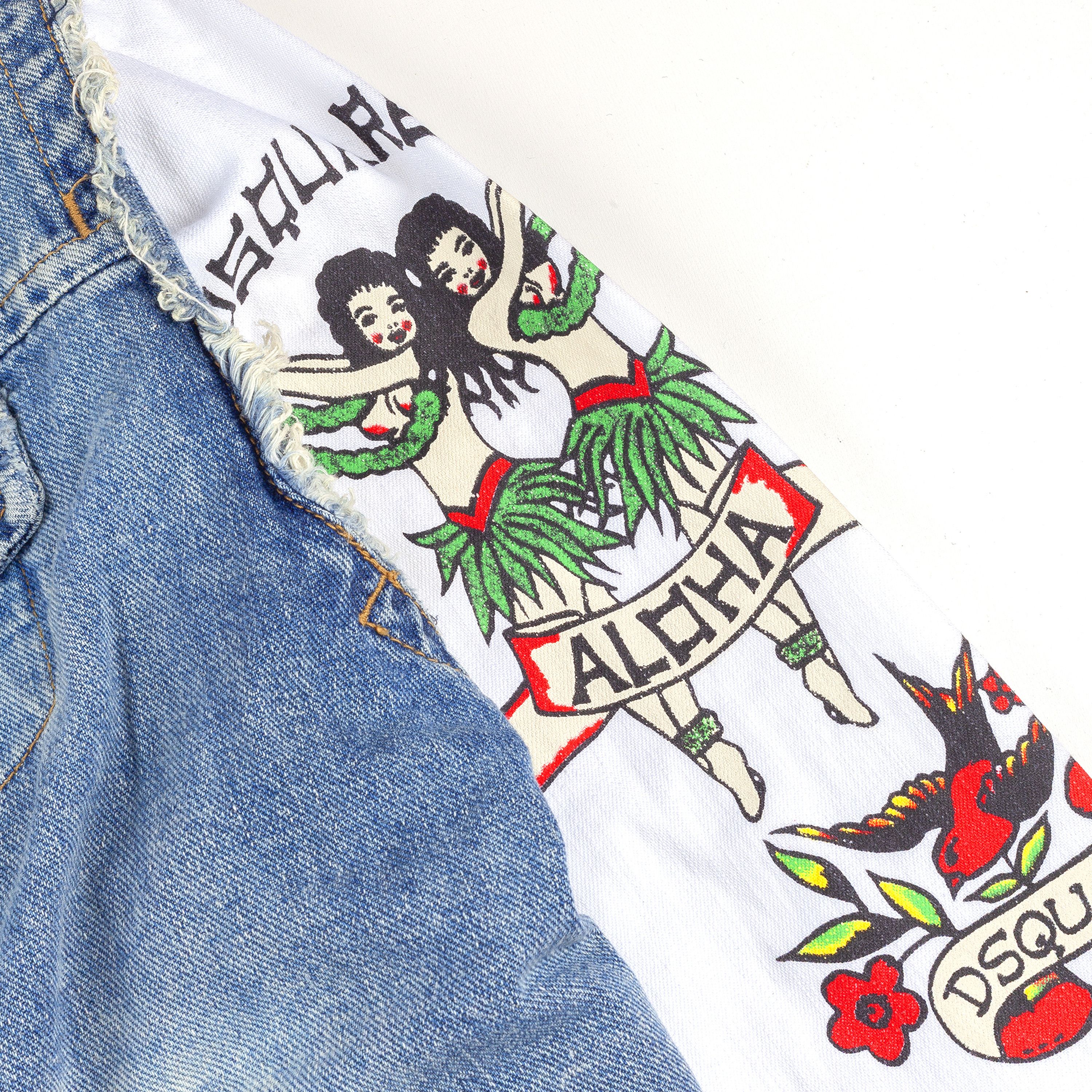 Dsquared2 DSQUARED2 Tattoo Print Detachable Jacket with Denim Vest Size US M / EU 48-50 / 2 - 6 Thumbnail