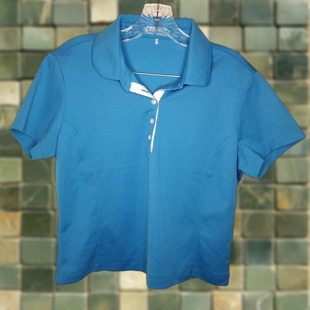 Nike NIKE GOLF Womens Blue Short Sleeve Polo Size L Activewear Size 36" / US 14 / IT 50 - 1 Thumbnail