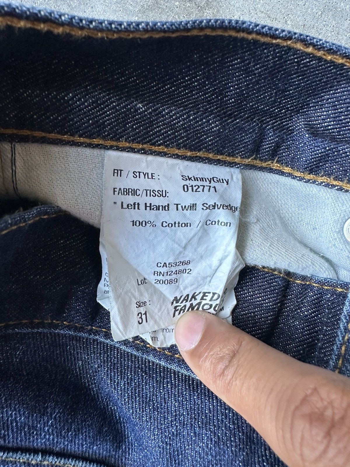 Naked & Famous Indigo Japanese Raw Denim Skinny Jeans Size US 31 - 4 Thumbnail