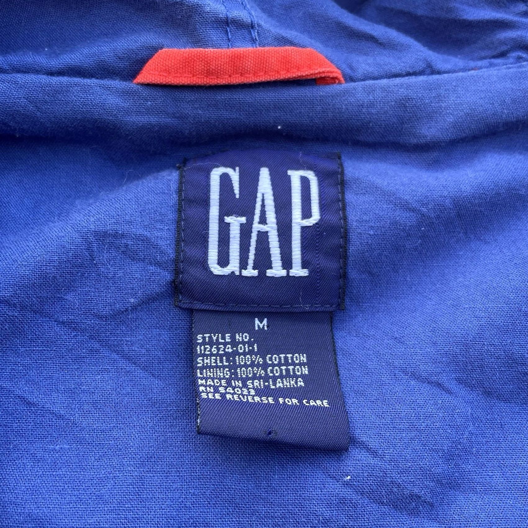 Gap VINTAGE Gap Mens Jacket Hooded 90s Y2K Red Full Zip Cotton Lined Full Zip Hooded M 56 29 in 25.5 in Size US M / EU 48-50 / 2 - 4 Thumbnail