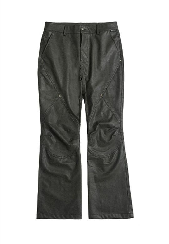 Japanese Brand × Leather Oxford Leather Pants Men Y2K Flared Vintage Trousers Size US 31 - 7 Thumbnail